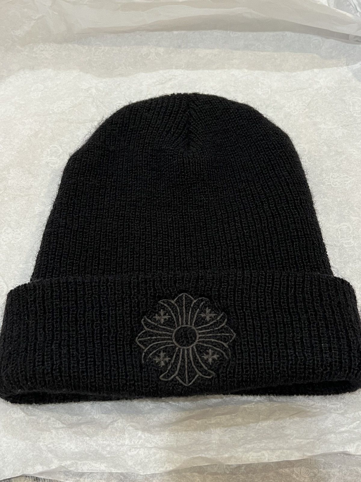 image of Chrome Hearts Plus Beanie in Black, Men's