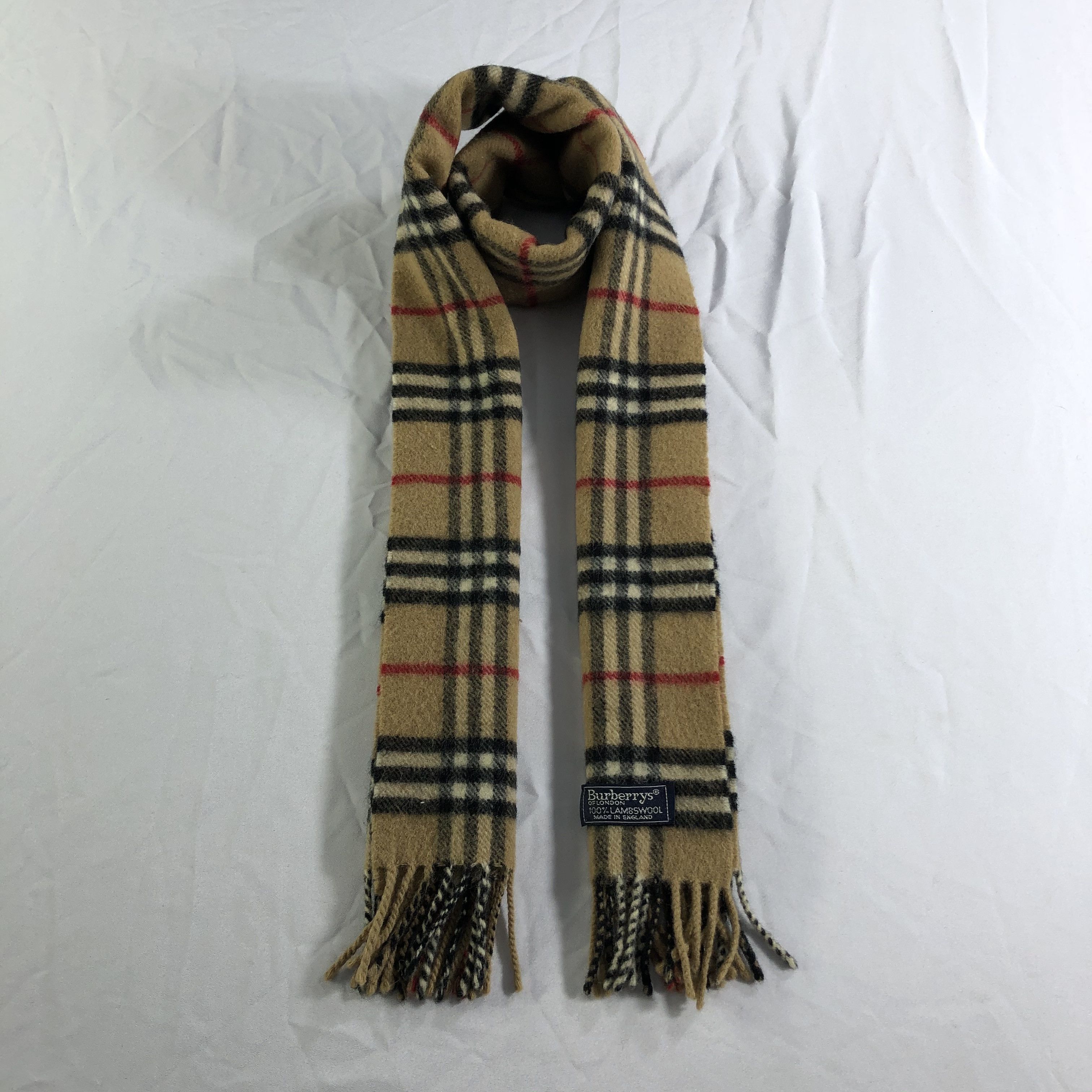 Burberrys Nova Check Wool Scarf Muffler Neckwear V2476