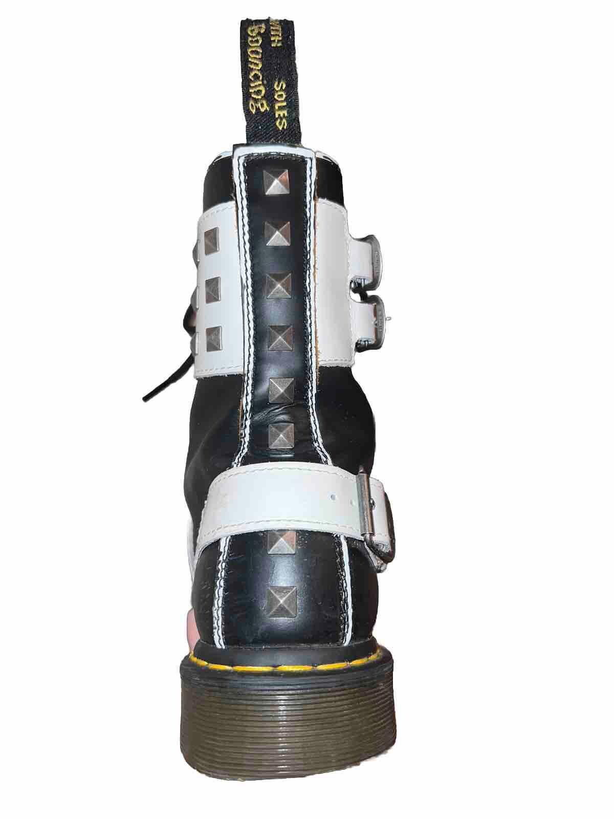 Dr Martens 1490 Joska Stud Buckle Boots Black/White W9 M8