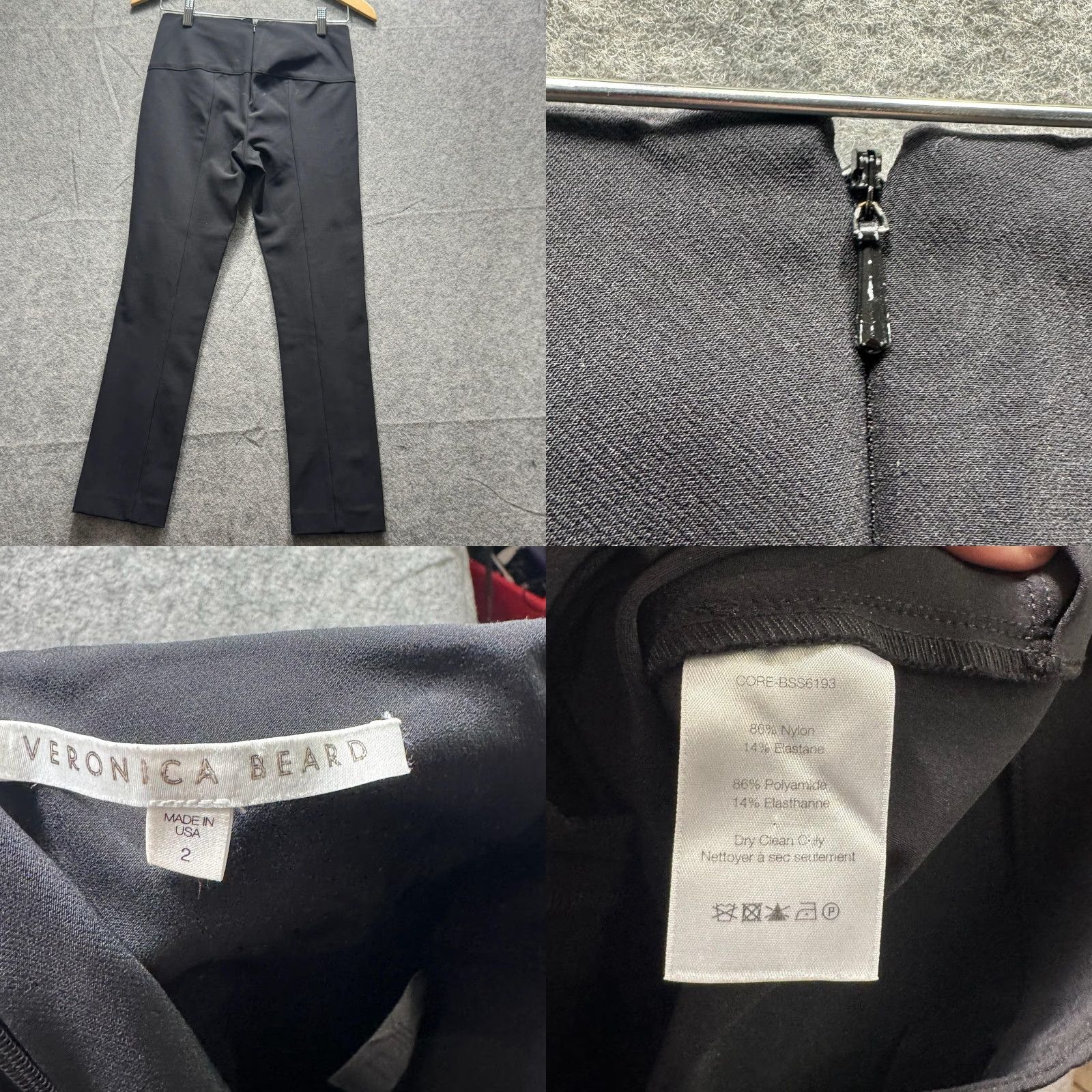 Veronica Beard Veronica Beard Pants Womens 2 Black Ponte Slim Straight Stretch Zip Pockets Made USA Size 26" / US 2 / IT 38 - 8 Thumbnail