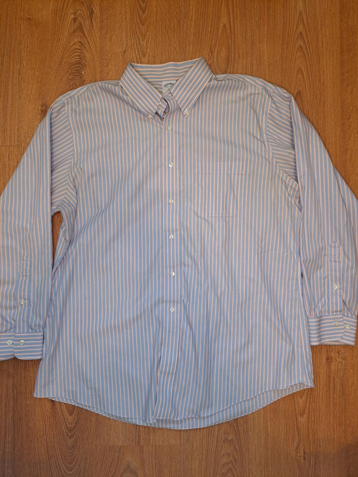 Brooks Brothers Brooks Brothers Long Sleeve Shirt 17.5-34/35 XL Blue Striped Size US XL / EU 56 / 4 - 1 Thumbnail