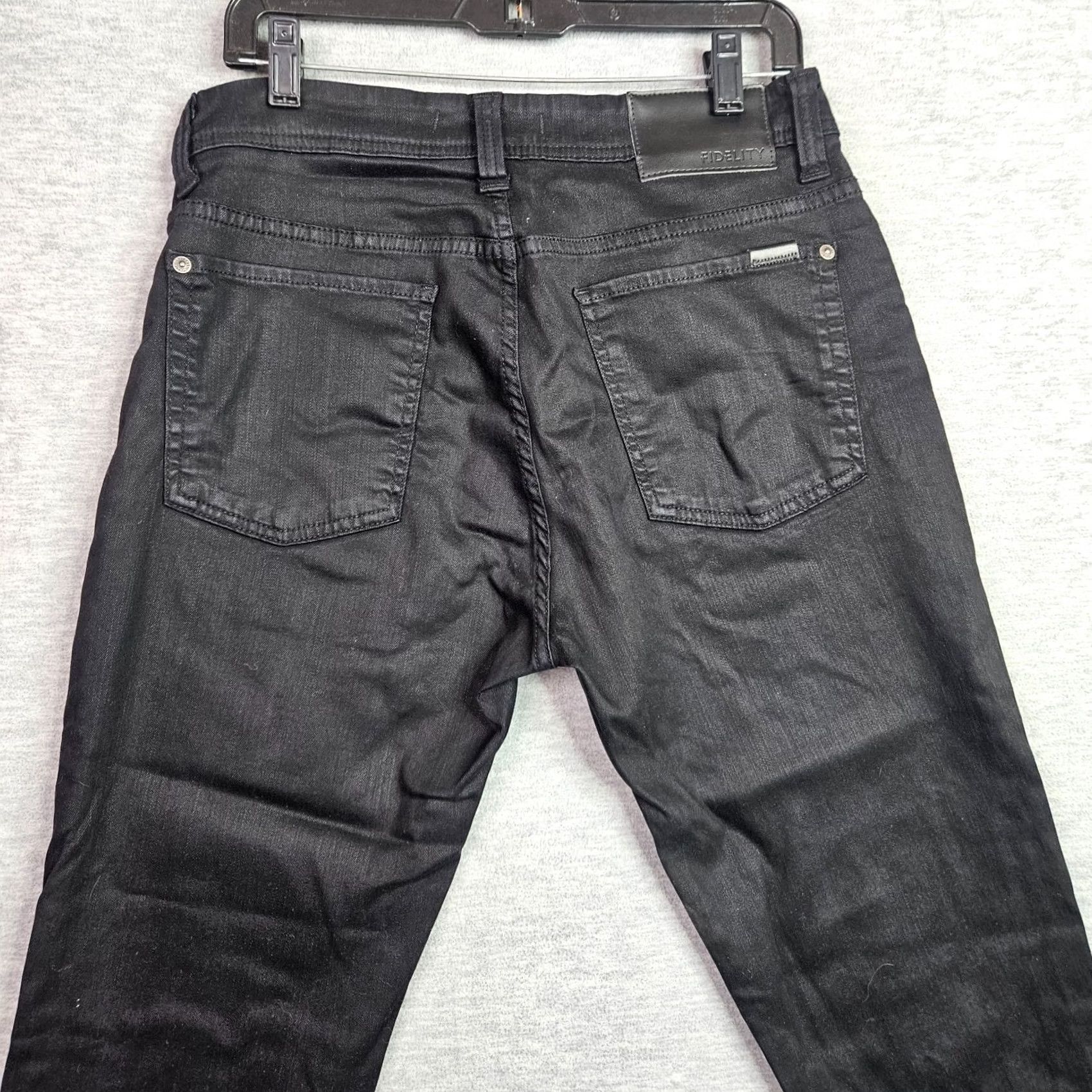 Vintage Fidelity Denim Jeans Men’s 32 Black Straight Regular Rise 5-Pocket Denim Cotton/Spandex Button Zip INSEAM 27 Size US 32 / EU 48 - 3 Thumbnail