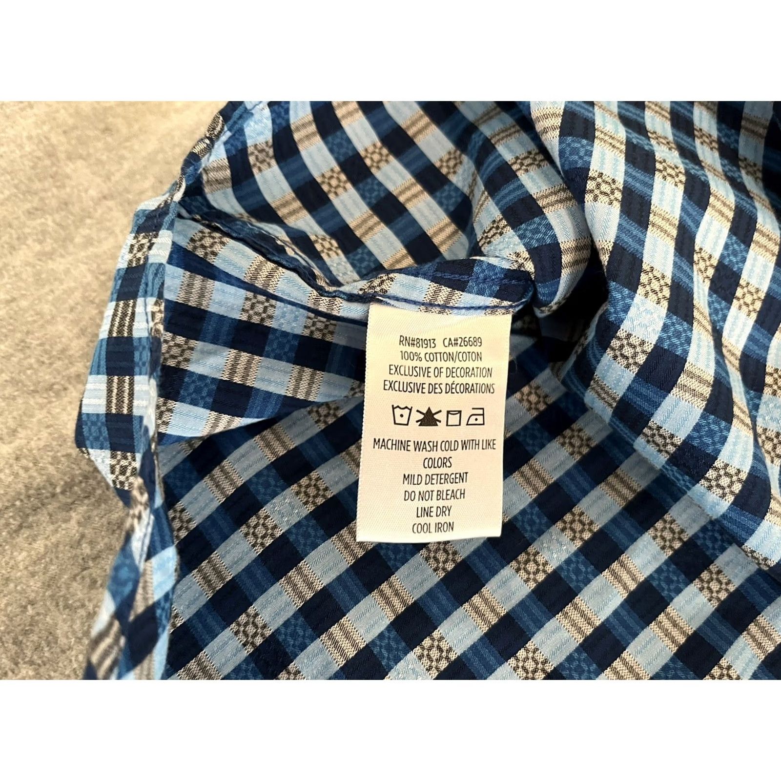 Robert Graham Robert Graham Button-Up Shirt Plaid Long Sleeve Mens Large Blue 100% Cotton Regular Size US L / EU 52-54 / 3 - 6 Thumbnail