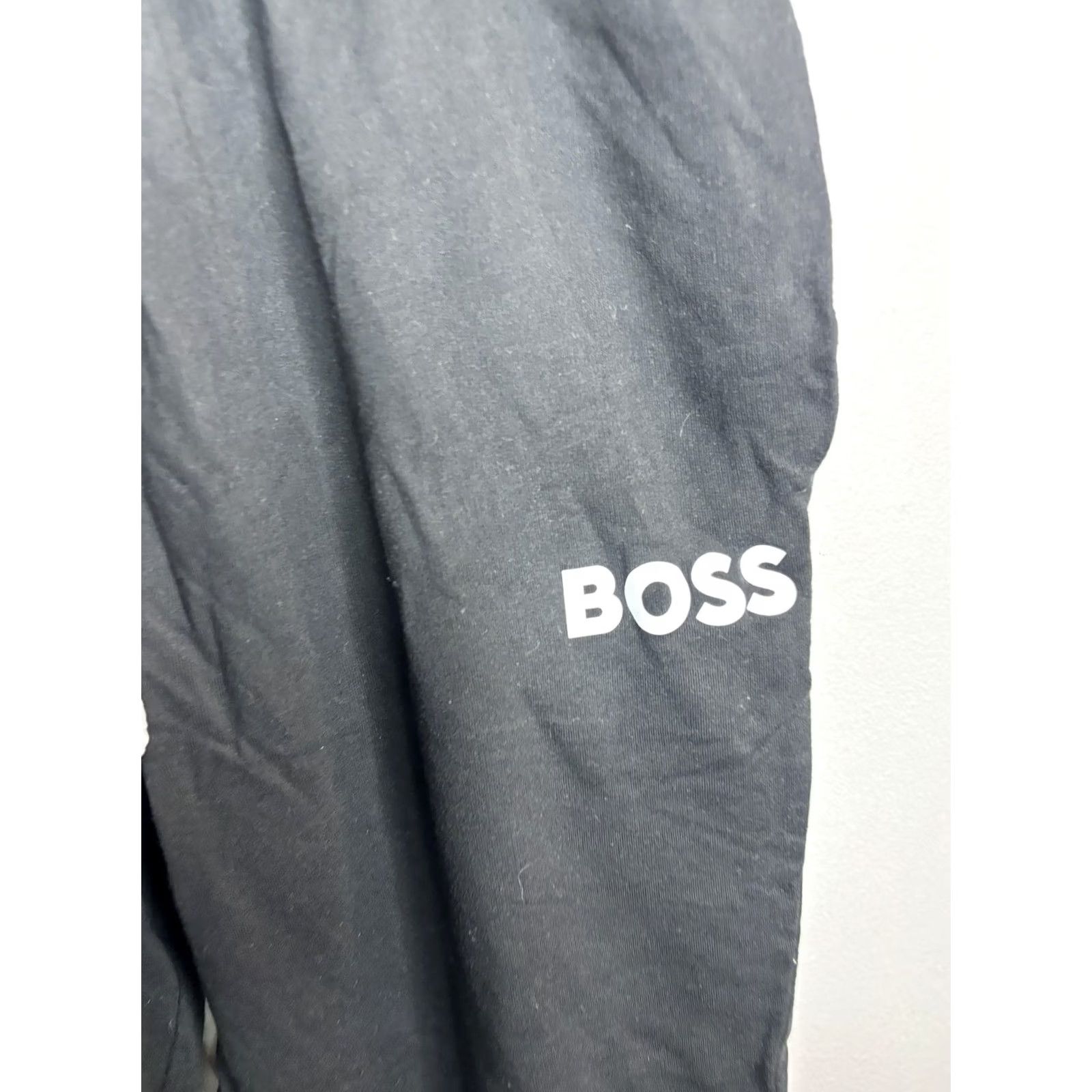 Vintage BOSS Sweatpants Mens XL Black Tapered Joggers Pull On Lounge Athletic Pants Size US 36 / EU 52 - 2 Thumbnail