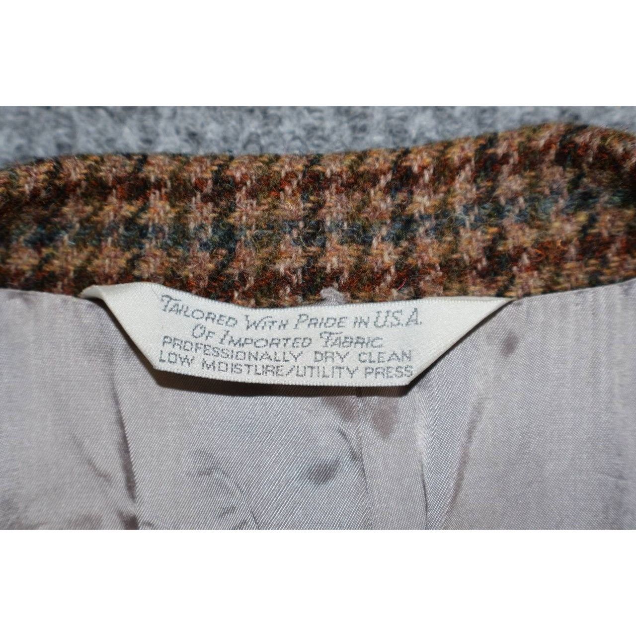 Harris Tweed Vintage Harris Tweed Lands End Blazer Brown Beige Wool Size 44R - 5 Thumbnail