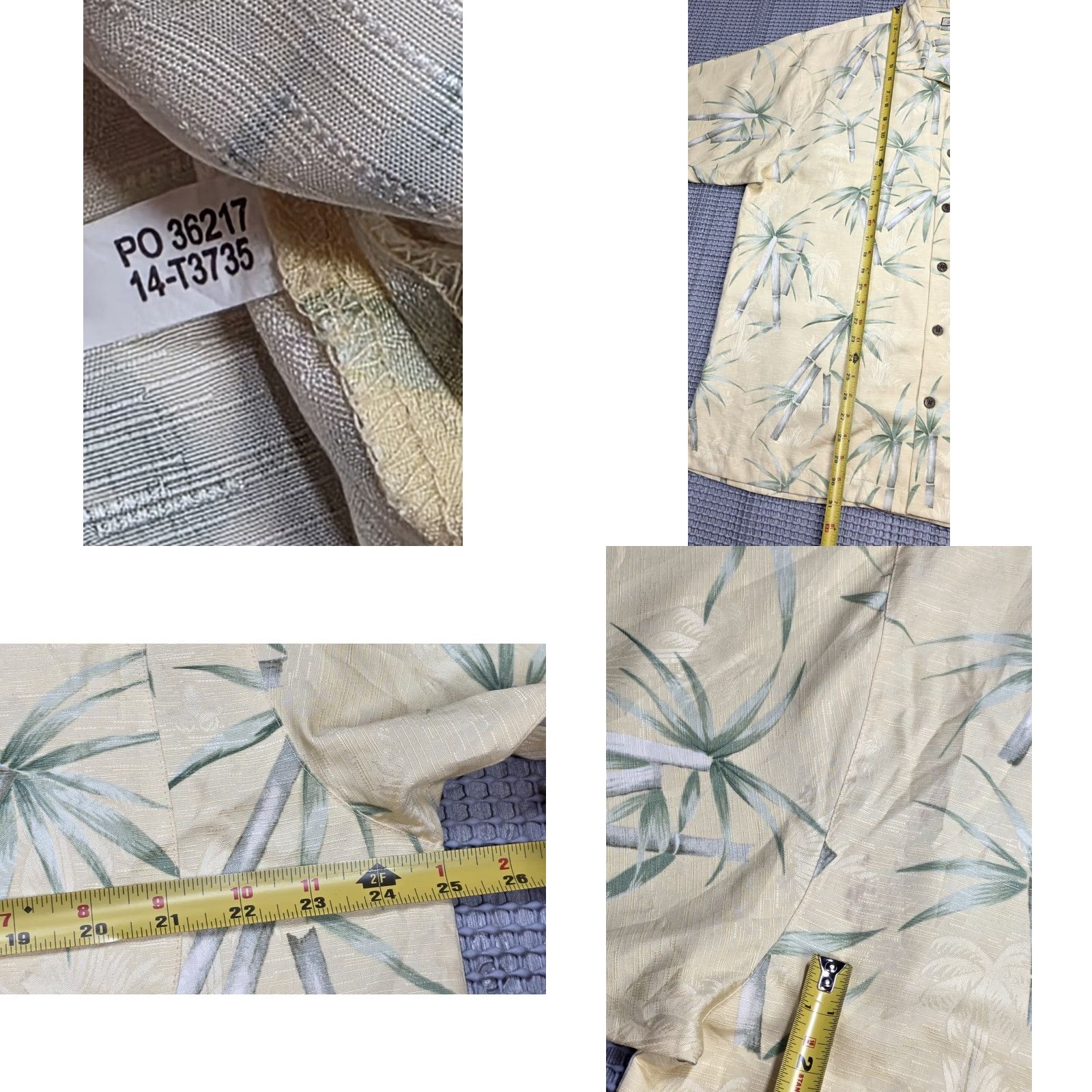 Tommy Bahama TOMMY BAHAMA Mens L Silk Short Sleeve Button-Up Yellow Hawaiian Camp Shirt Size US L / EU 52-54 / 3 - 8 Thumbnail