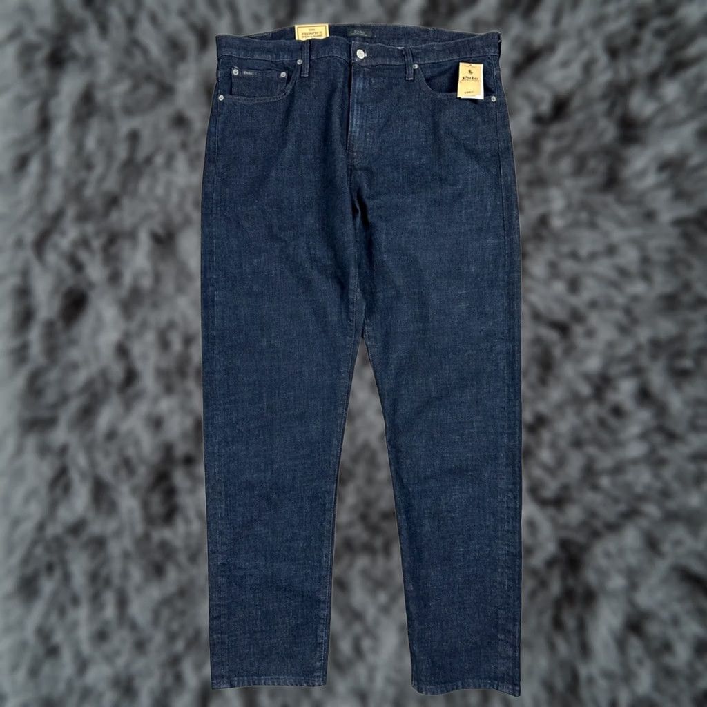 Polo Ralph Lauren Polo Ralph Lauren The Prospect Rope Dyed Low Stretch Straight Jeans - 42Bx34 Blue Mens 42B Big & Tall Straight 34in 8in 99% Cotton 1% Elastane NWT Size US XL / EU 56 / 4 - 1 Thumbnail