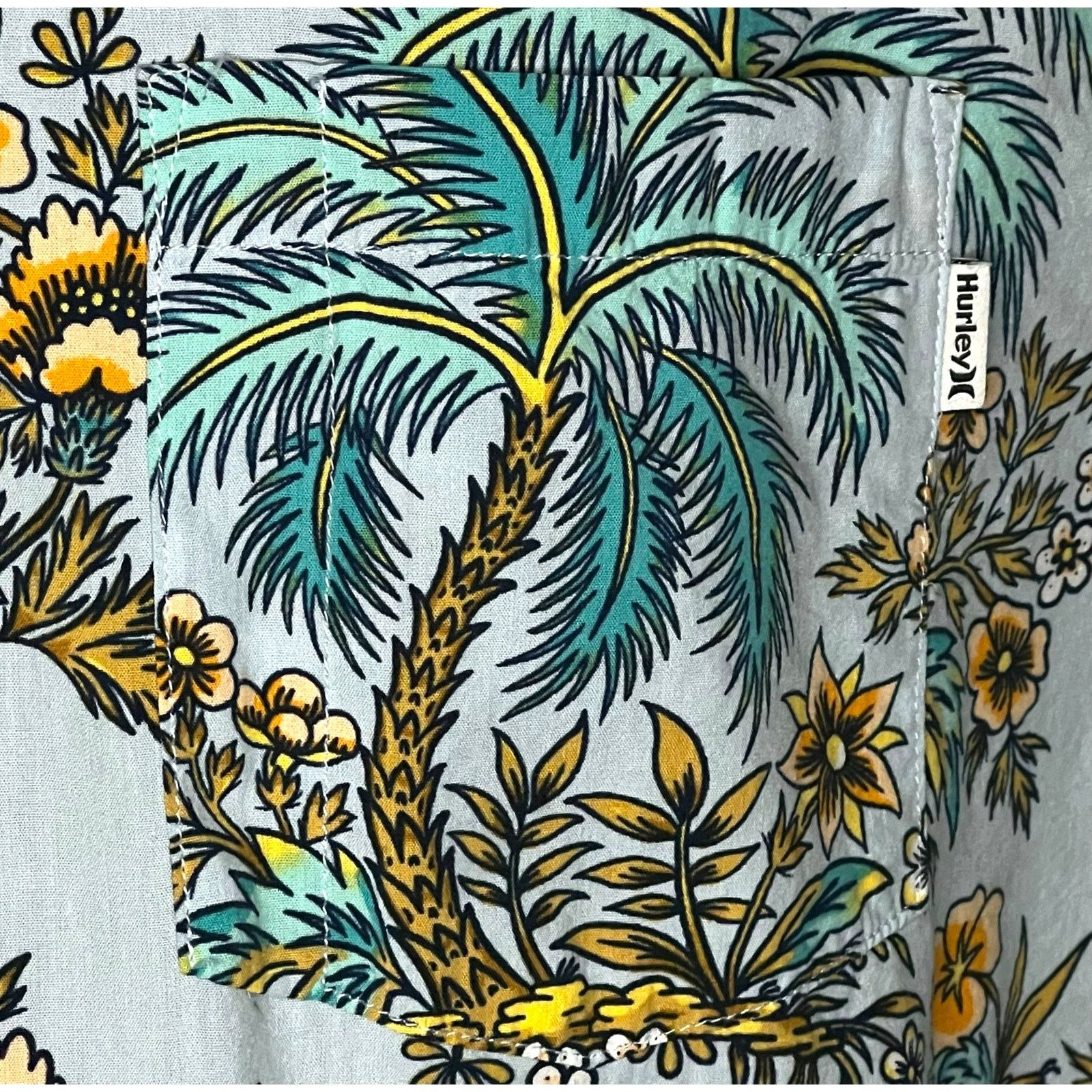 Hurley Hurley Hawaiian Shirt Large Palm Tree Floral Beach Button Up Size US L / EU 52-54 / 3 - 7 Thumbnail