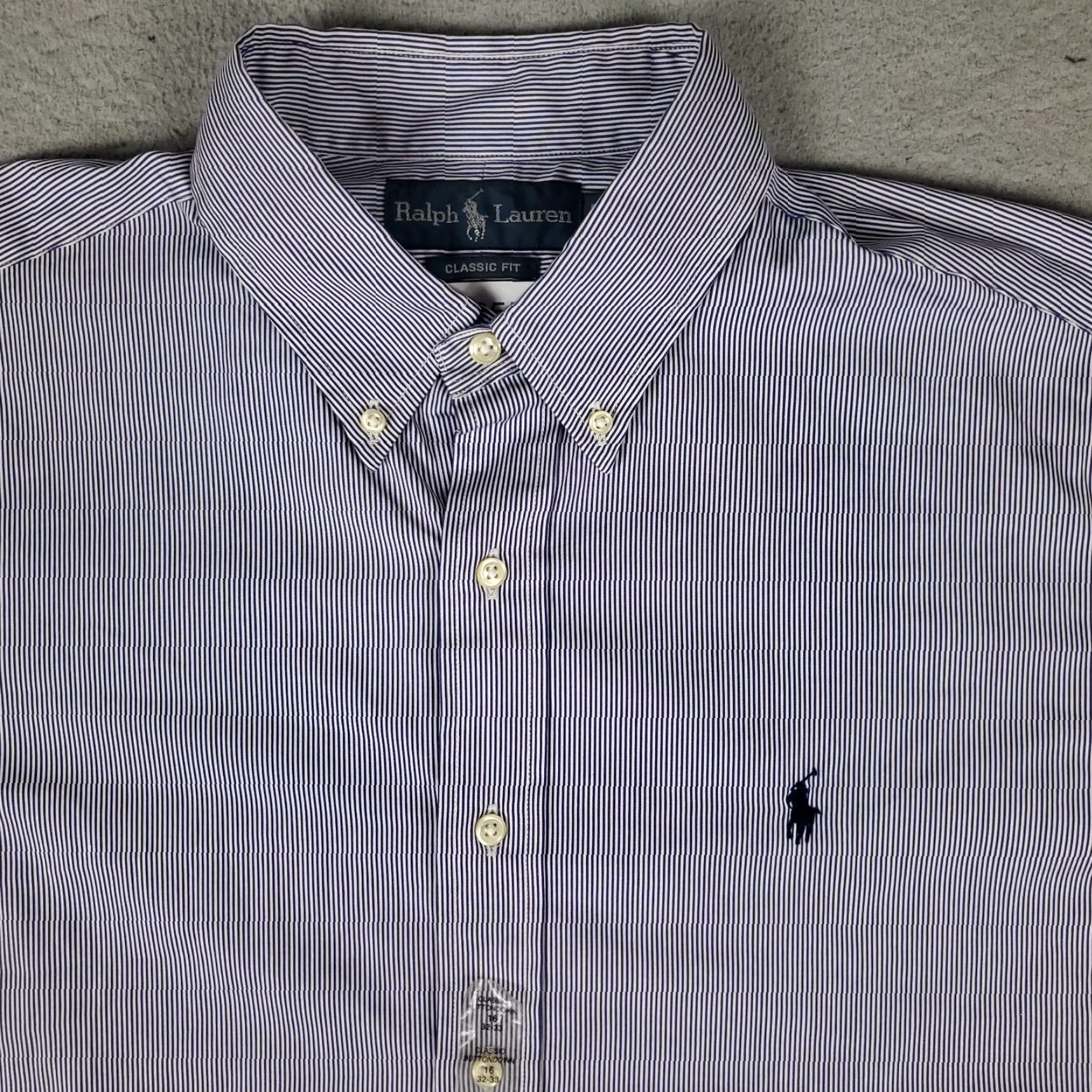 Ralph Lauren Ralph Lauren Shirt Mens 16 Blue Striped Pony Dress Button Up Long Sleeve Size 42R - 2 Thumbnail