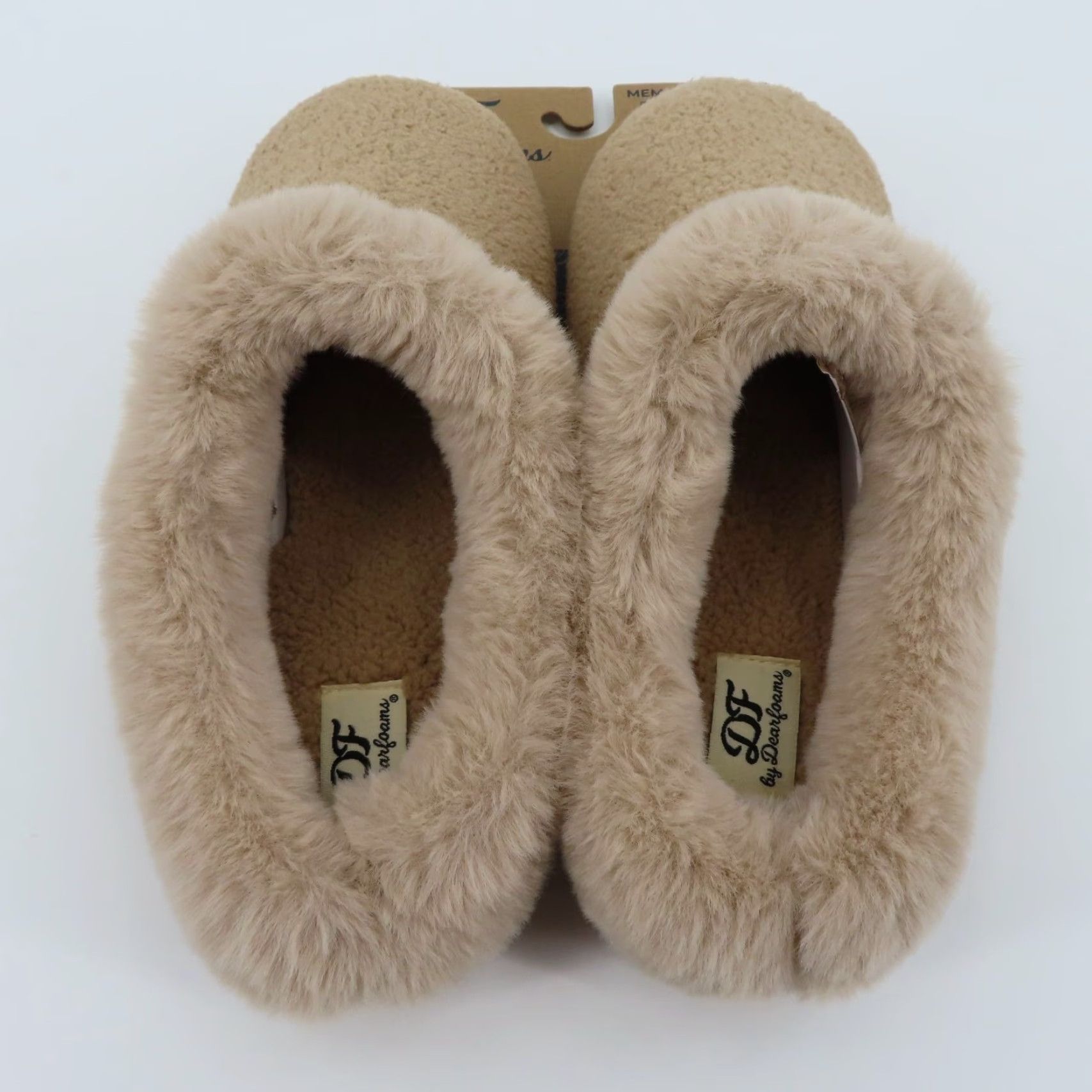 Vintage Dearfoams Women Slipper Indoor Outdoor Memory Foam Beige 9-10 Large NEW Size ONE SIZE - 6 Thumbnail