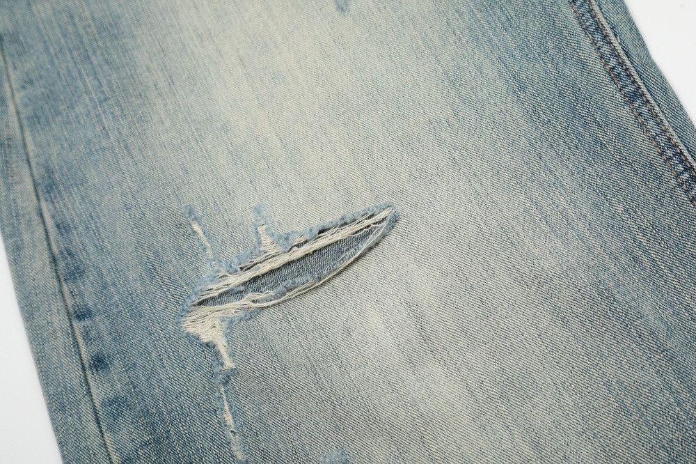Japanese Brand × Jean Men's wide-leg distressed ripped washed scimitar jeans Size US 32 / EU 48 - 4 Thumbnail