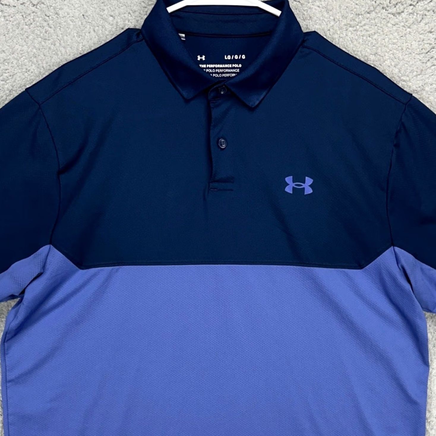 Under Armour Under Armour The Performance Polo Shirt Mens Large Blue Colorblock Golf Rugby Shirt Size US L / EU 52-54 / 3 - 2 Thumbnail