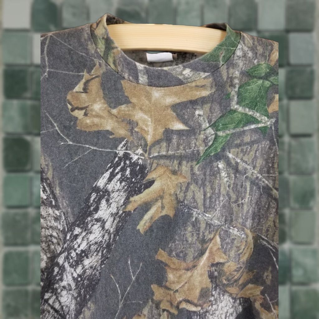 Vintage VINTAGE Mossy Oak Jerzees Outdoors Camouflage Long Sleeve T-Shirt XL Mens XS? XL - Note: Original says XL. Size US XL / EU 56 / 4 - 1 Thumbnail