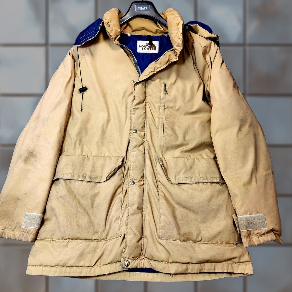 The North Face VINTAGE The North Face Coat Parka XL Mens Down Mid-Length Zip Tan 80s USA Grunge Size US XL / EU 56 / 4 - 1 Thumbnail