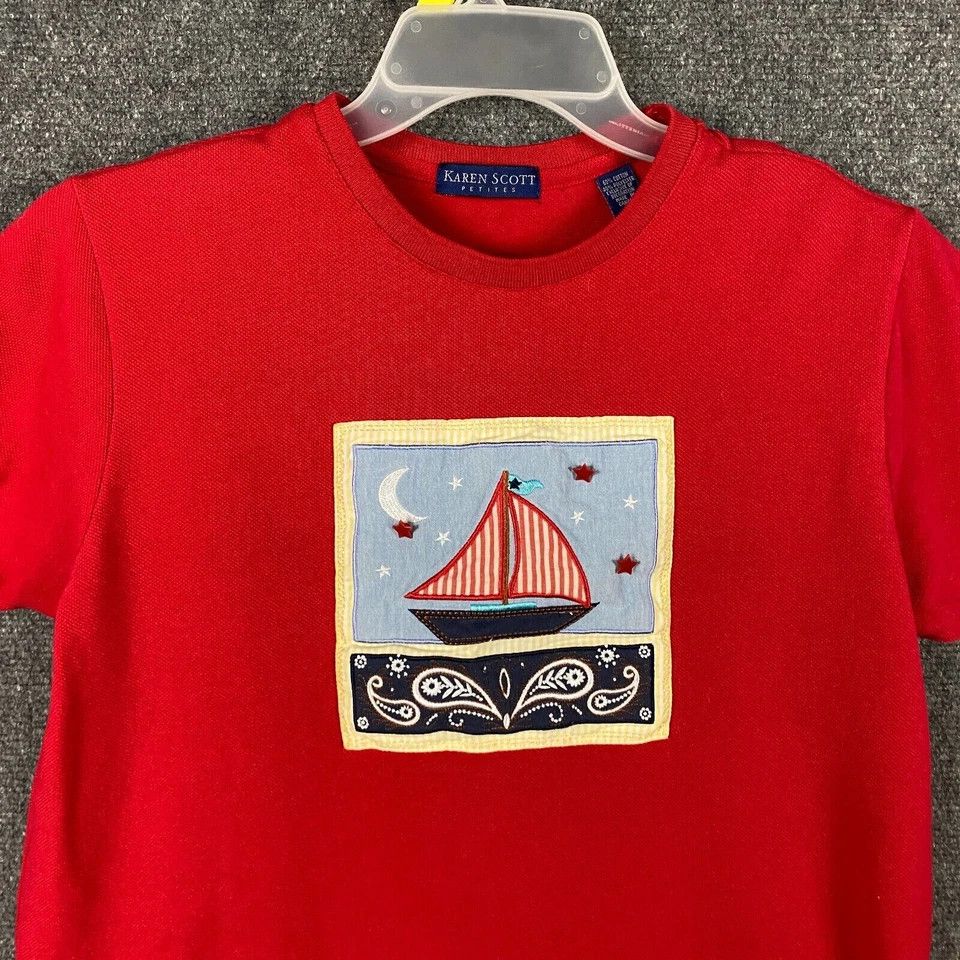 Other Karen Scott T-Shirt Women's Petite Large PL Short Sleeve Size L / US 10 / IT 46 - 2 Thumbnail