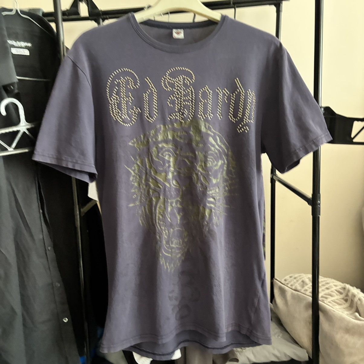 Ed Hardy Vintage Y2K Ed Hardy Rhinestones Swag Back Print T-Shit Size US L / EU 52-54 / 3 - 1 Thumbnail