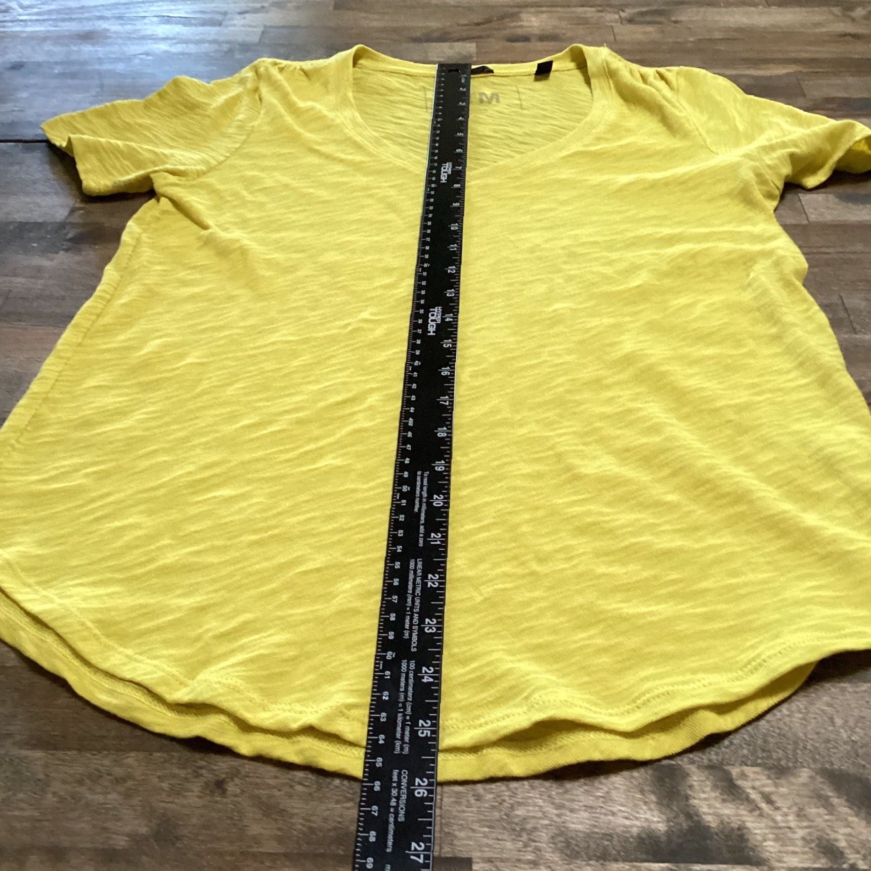 Vintage ATM Anthony Thomas Melillo T Shirt Women M Yellow Slub Jersey Cotton V Neck Top Size M / US 6-8 / IT 42-44 - 7 Thumbnail