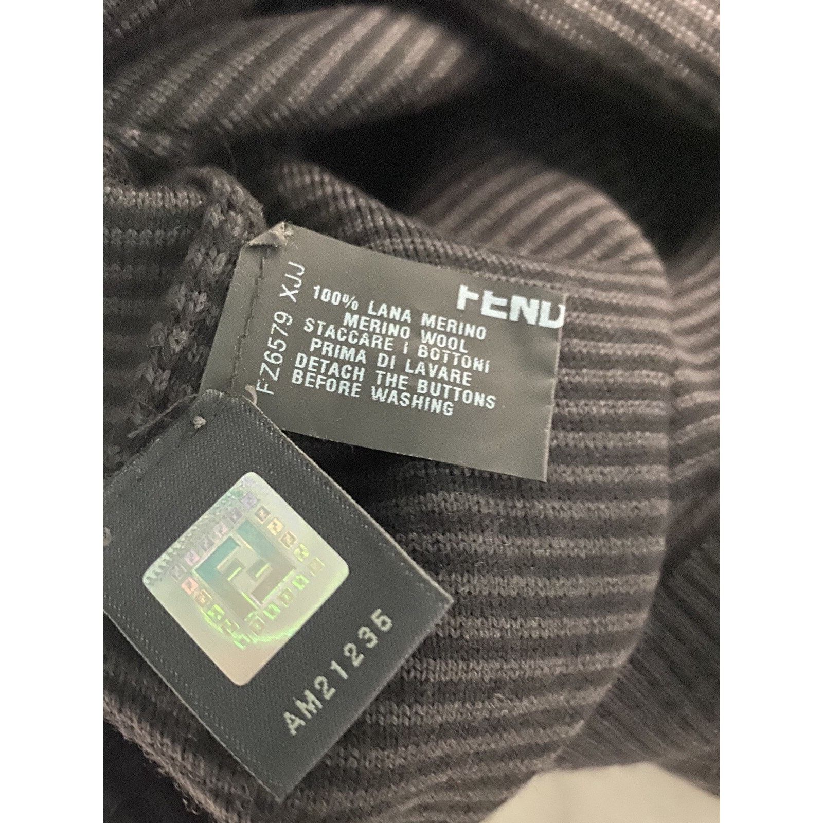 Fendi FENDI Merino Wool Ribbed Dress-Size40 Medium-Navy Blue-Italy Size M / US 6-8 / IT 42-44 - 6 Thumbnail