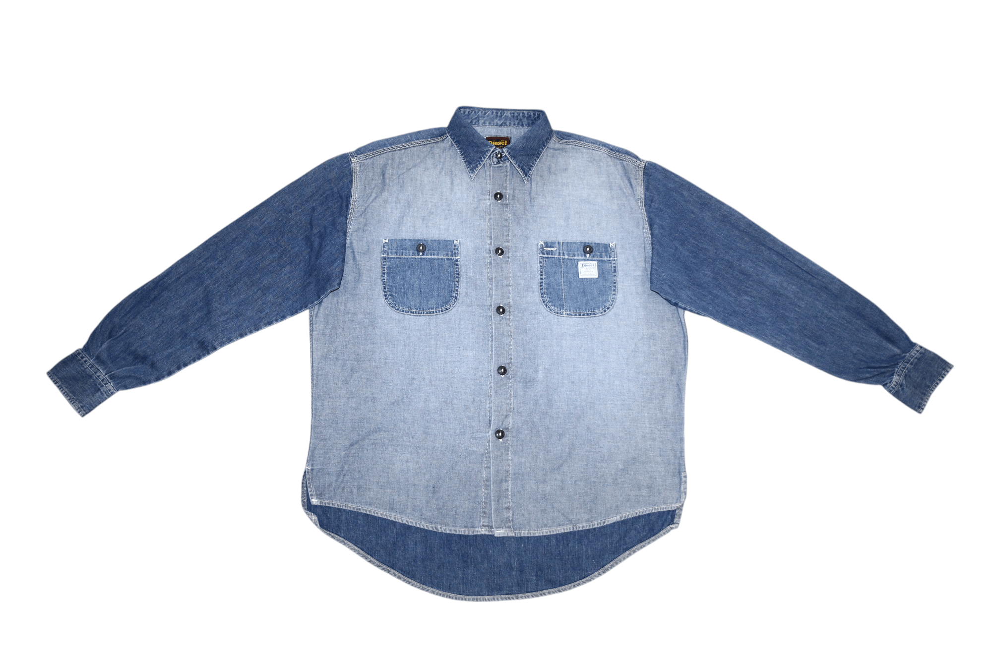Diesel 80's Diesel Blue Denim Sanforized 55-R Work Baggy Shirt Size US XL / EU 56 / 4 - 4 Thumbnail