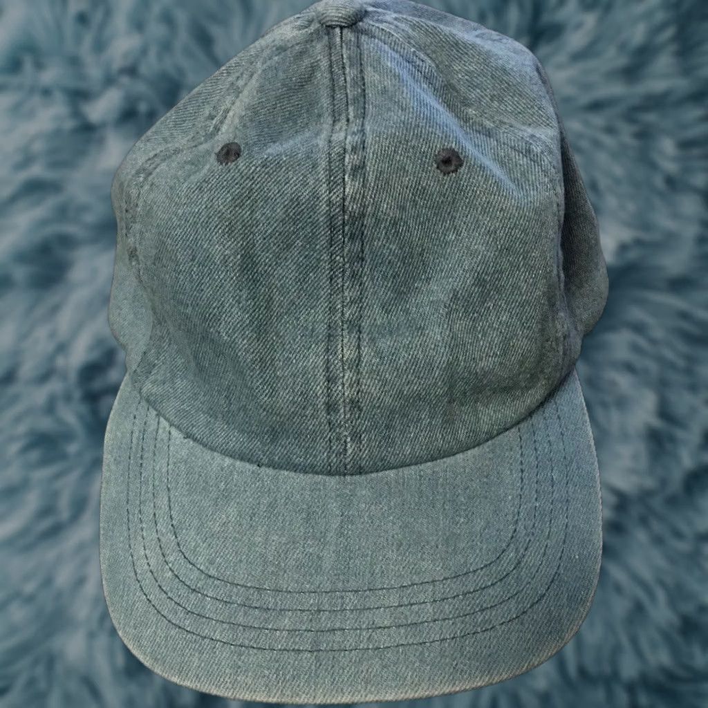 Vintage Vtg 90s Denim Strapback Hat Baseball Cap Men Adjustable Blue Grunge Biker Surf Polo City USA Trucker Army Rockabilly Surf USA Mens Size US M / EU 48-50 / 2 - 1 Thumbnail