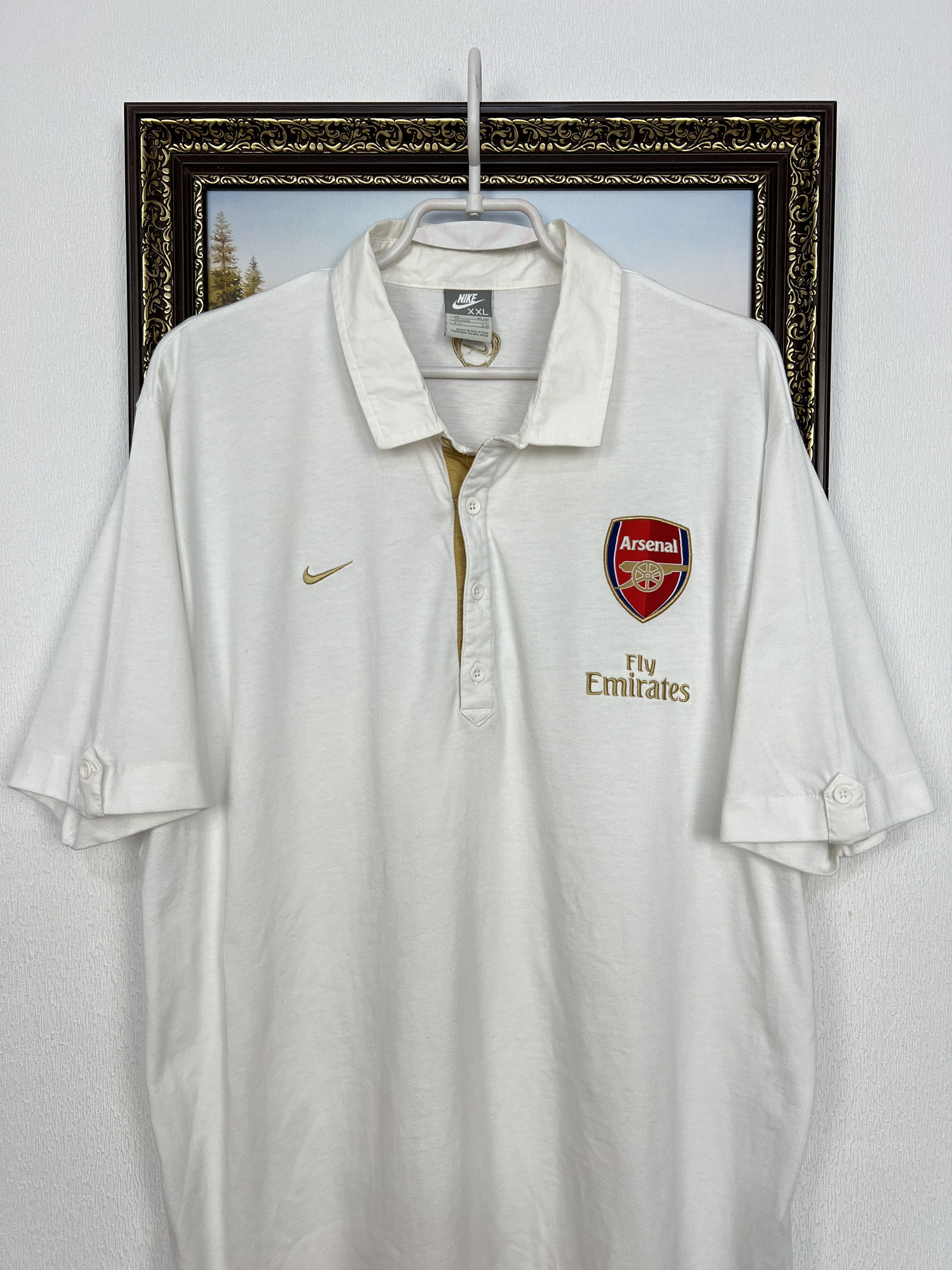 Nike Vintage Nike Arsenal Football Shirt Polo White Soccer Jersey Size US XXL / EU 58 / 5 - 2 Thumbnail