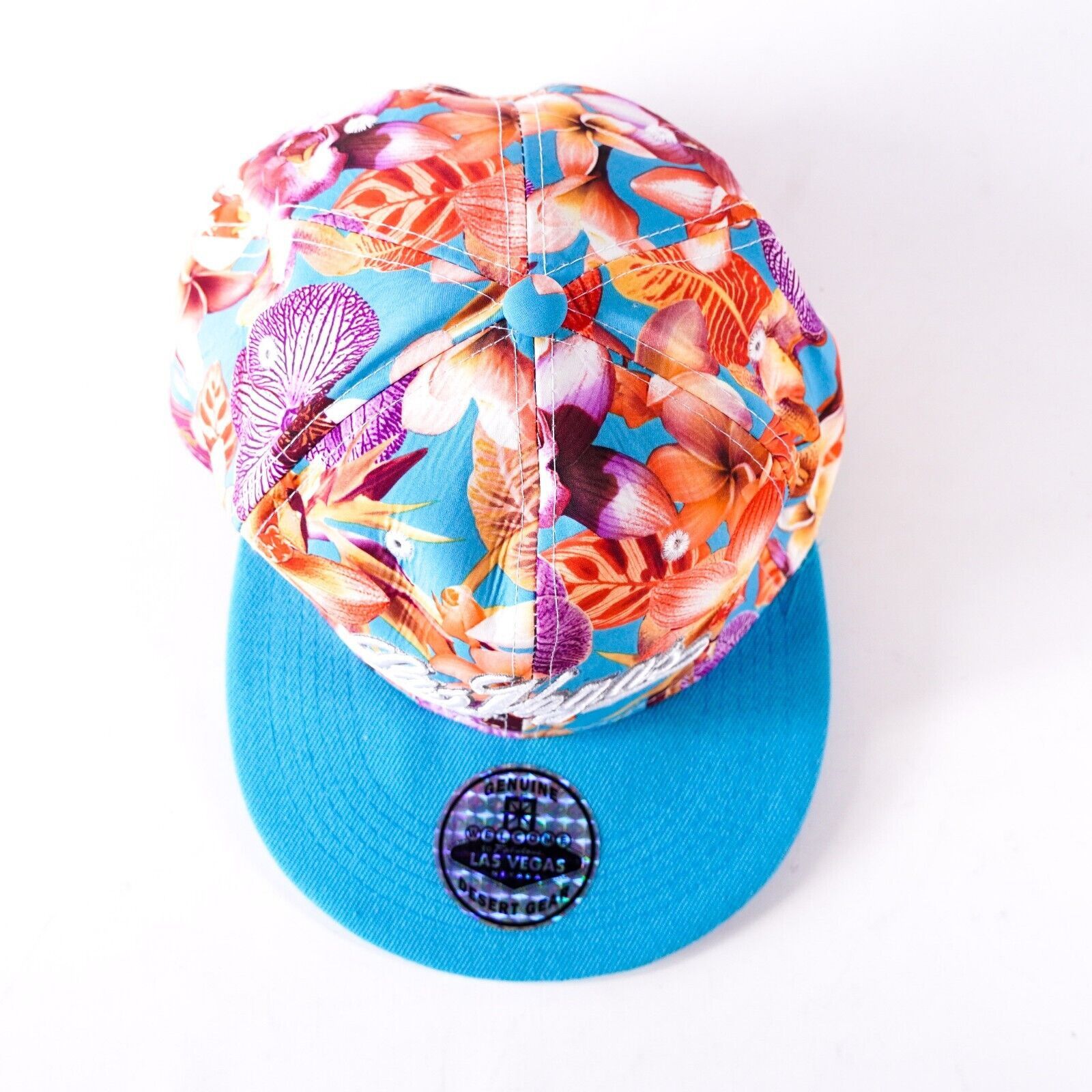 Other Tropical Las Vegas Nevada Floral Baseball Hat Visor Cap Blue Size ONE SIZE - 5 Thumbnail