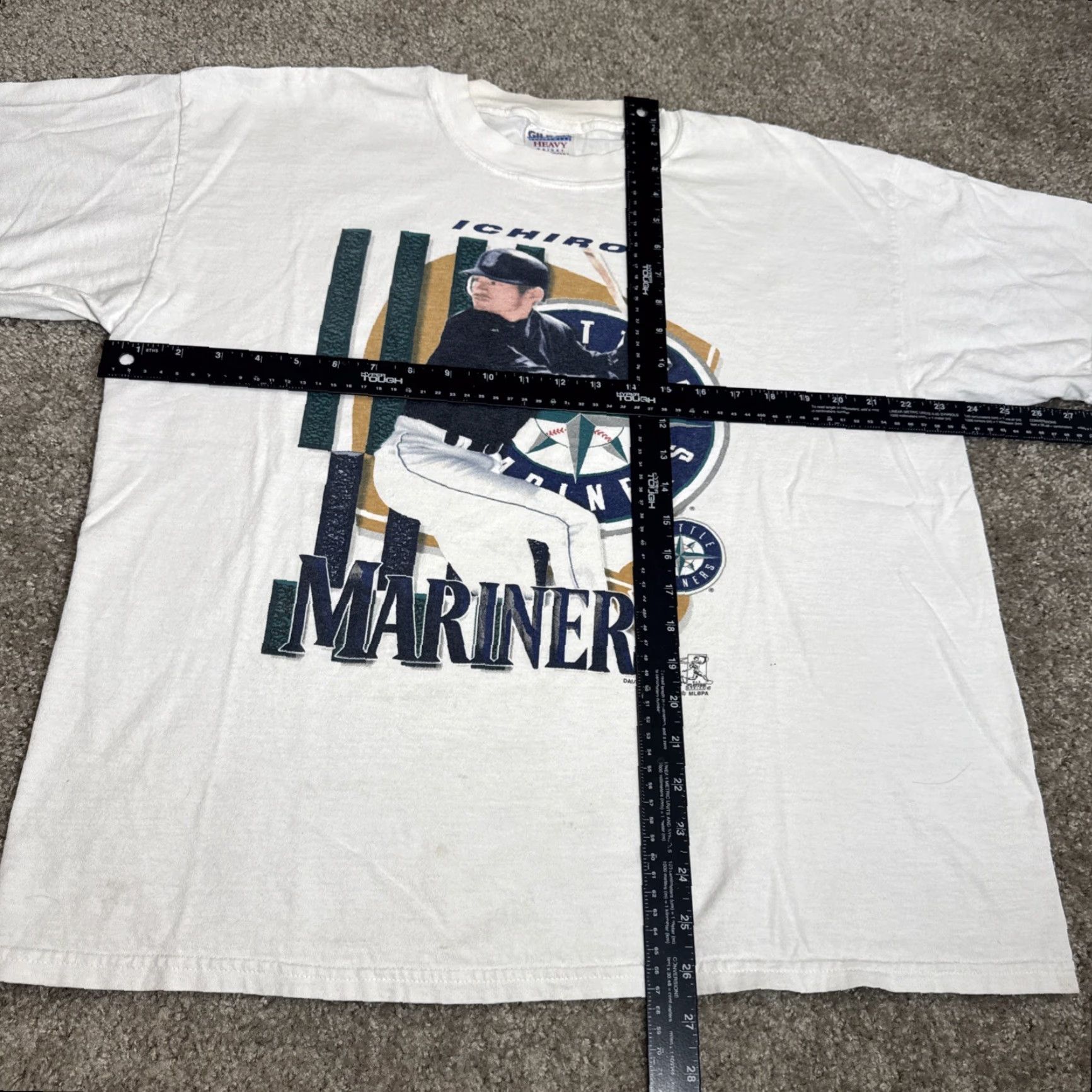 MLB VINTAGE Ichiro Suzuki Seattle Mariners MLB Baseball Japan T-Shirt XL Mens White Marine 2001 Size US XL / EU 56 / 4 - 7 Thumbnail