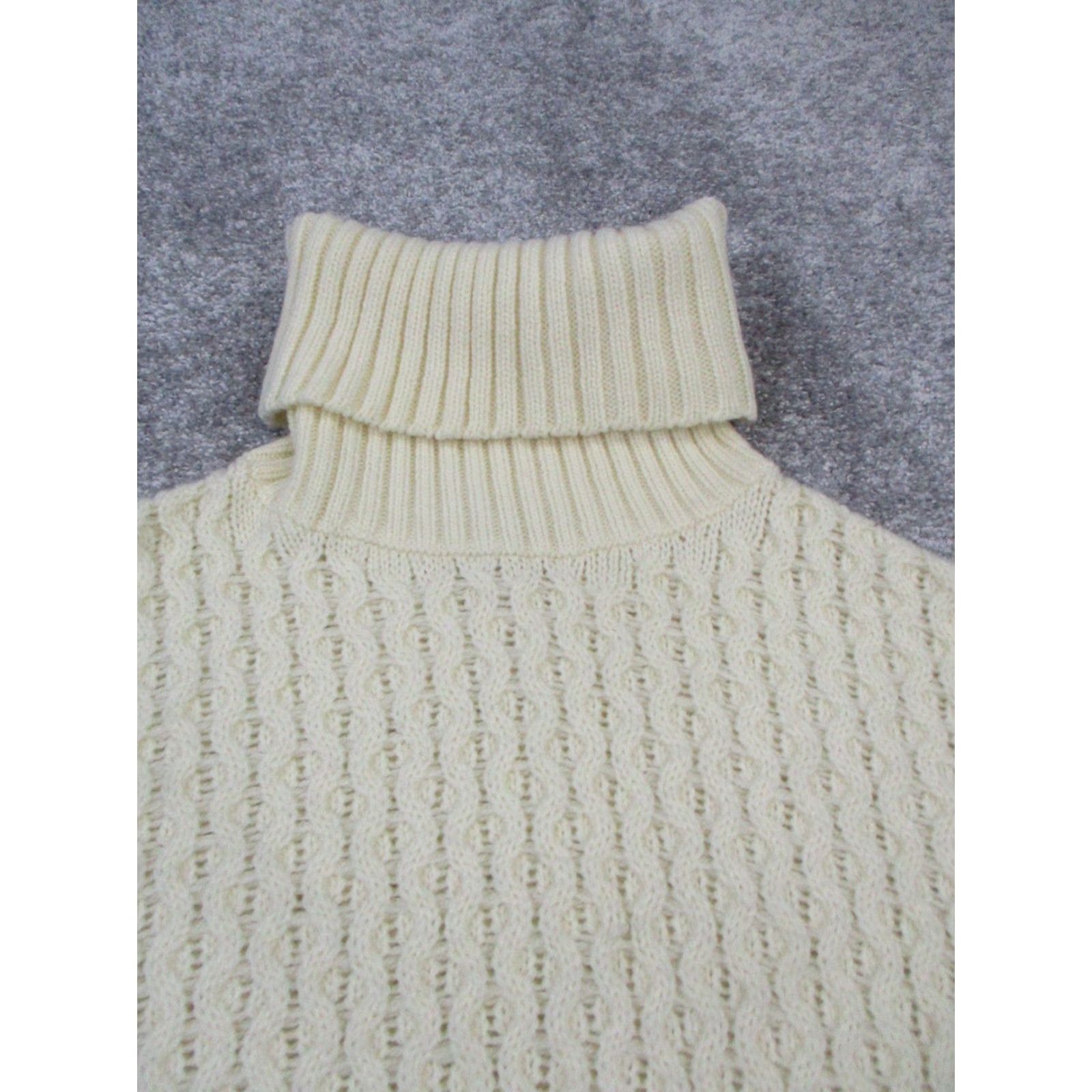 Banana Republic VINTAGE Banana Republic Women's Sweater Pullover XS Ivory Wool Blend Knit Turtleneck Casual Fall Winter Size XS / US 0-2 / IT 36-38 - 2 Thumbnail
