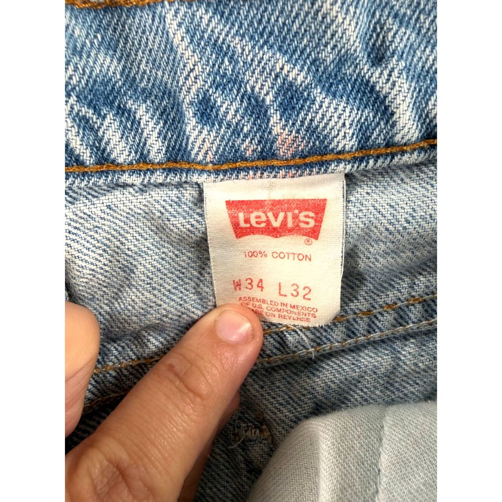 Levi's VINTAGE Levi’s 505 Jeans Men 32x30 Blue Denim Straight Logo Pockets 90s Orange Tab H Size US 34 / EU 50 - 3 Thumbnail