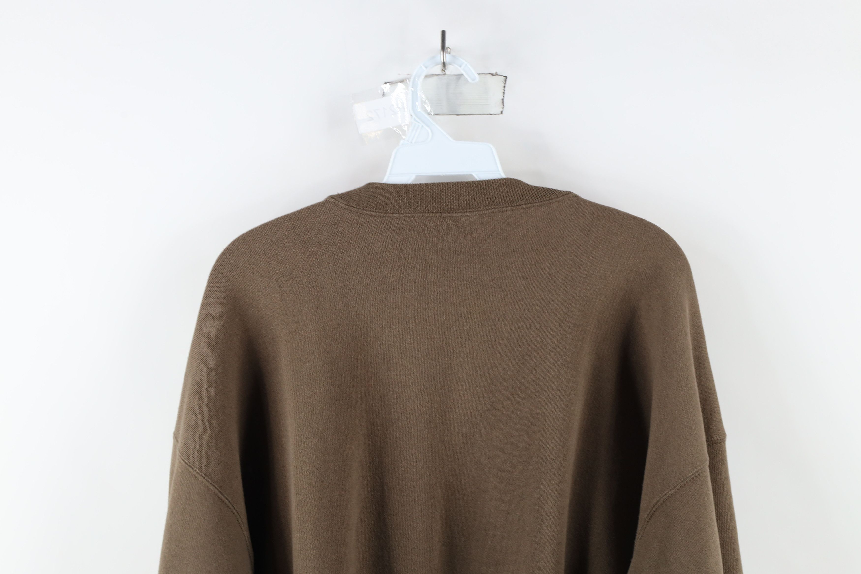 Vintage Vintage 90s Streetwear Blank Crewneck Sweatshirt Brown USA Size US XXL / EU 58 / 5 - 11 Thumbnail
