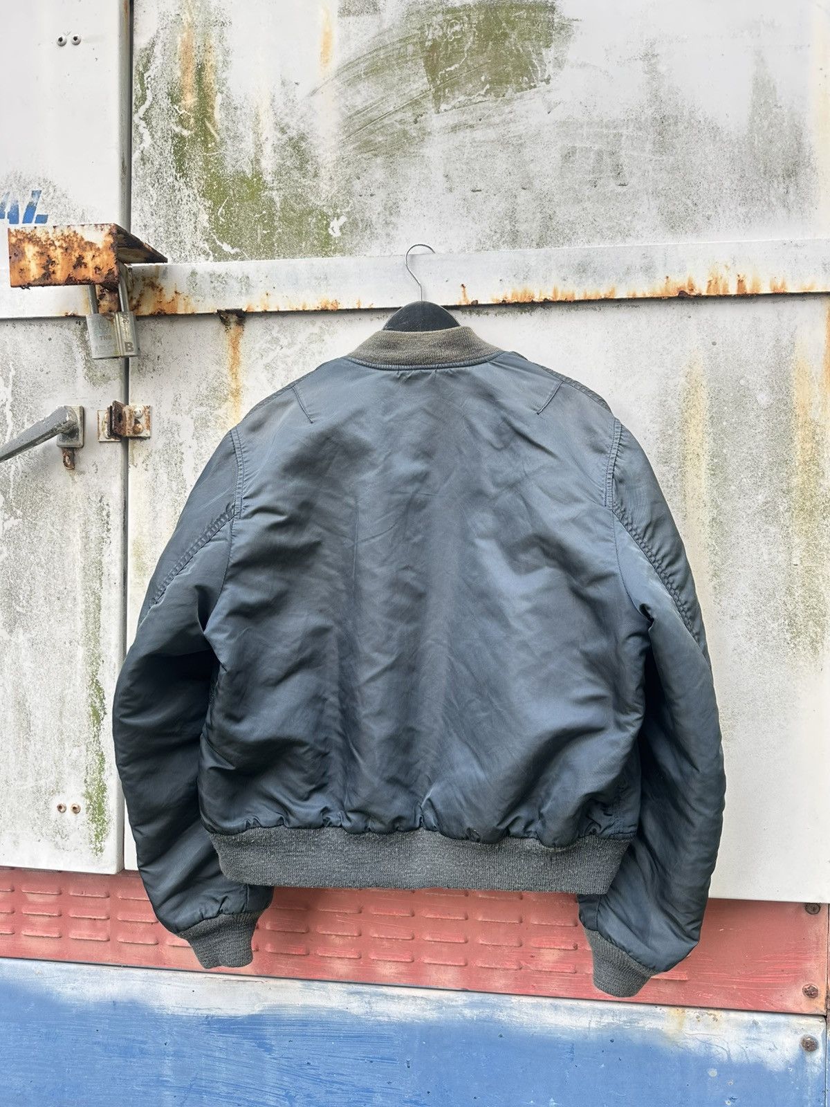 Vintage 🪖THRASHED Faded MA-1 Man Intermediate Bomber Jacket Size US M / EU 48-50 / 2 - 8 Thumbnail