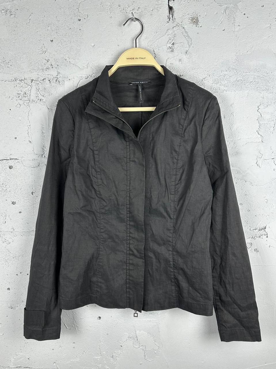 Sarah Pacini Avantgarde Linen Black Opium Sarah Pacini Light Jacket Size S / US 4 / IT 40 - 1 Thumbnail
