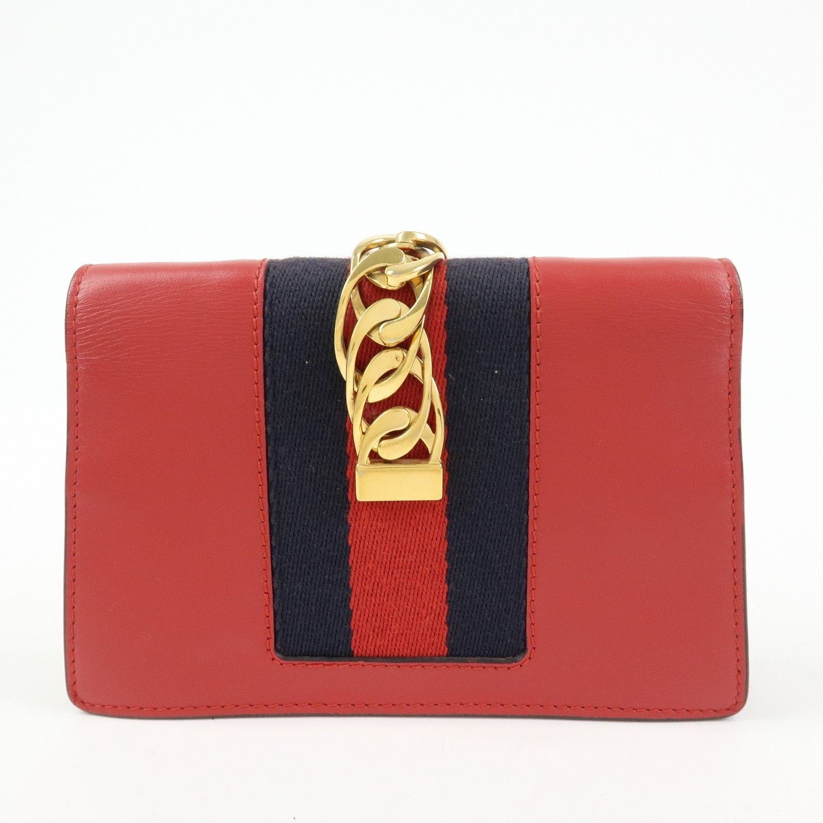 Gucci Gucci Sylvie Mini Shoulder Bag Calfskin Flap Red Size ONE SIZE - 2 Thumbnail