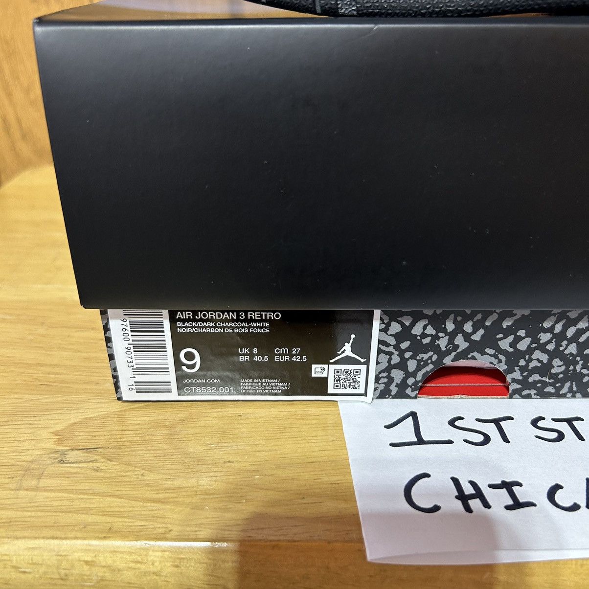 Designer × Jordan Brand × Nike Air Jordan 3 Retro Black Cat 2025 CT8532-001 Men’s 9 NEW Size US 9 / EU 42 - 8 Thumbnail