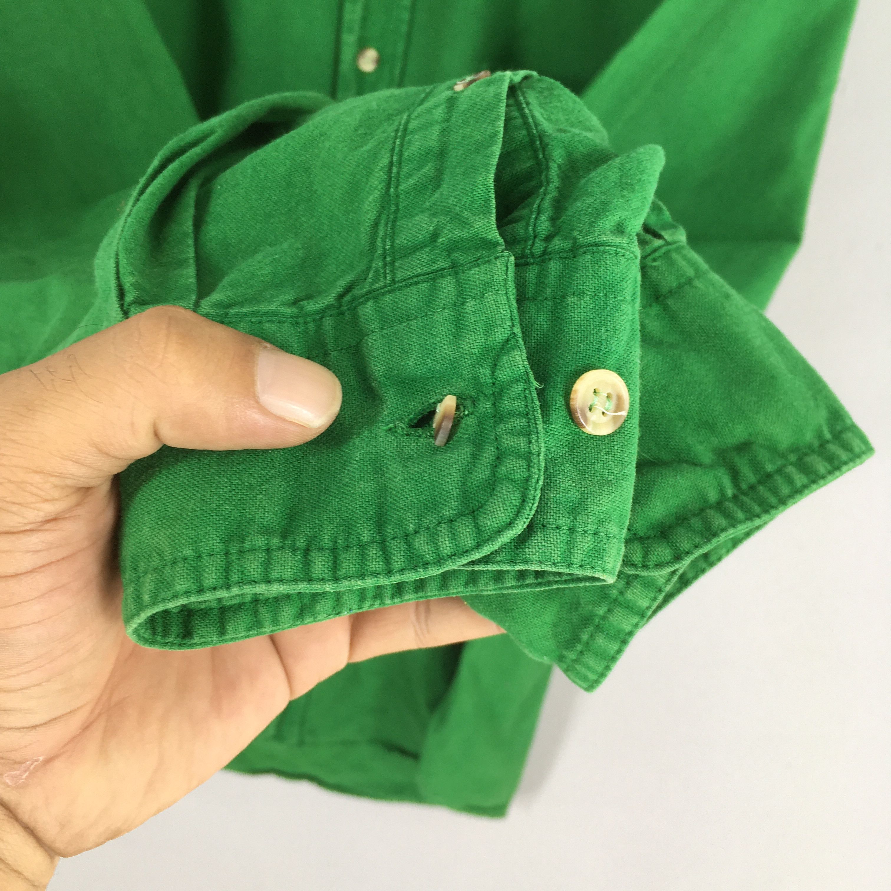 Gap Vintage 90s Gap Green Plain Shirt Large Size US L / EU 52-54 / 3 - 4 Thumbnail