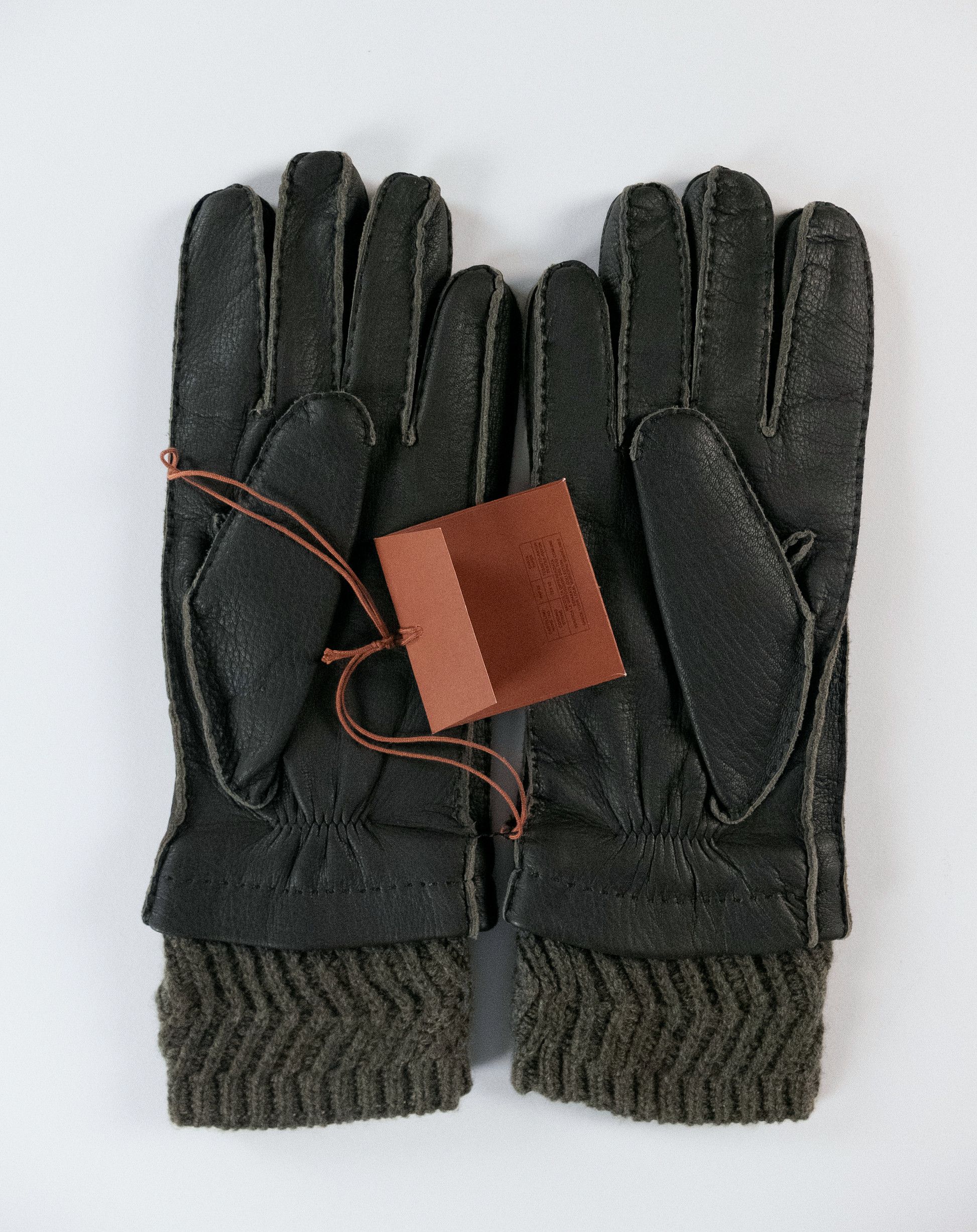 Loro Piana LORO PIANA green deer leather & baby cashmere gloves Medium Size ONE SIZE - 5 Thumbnail