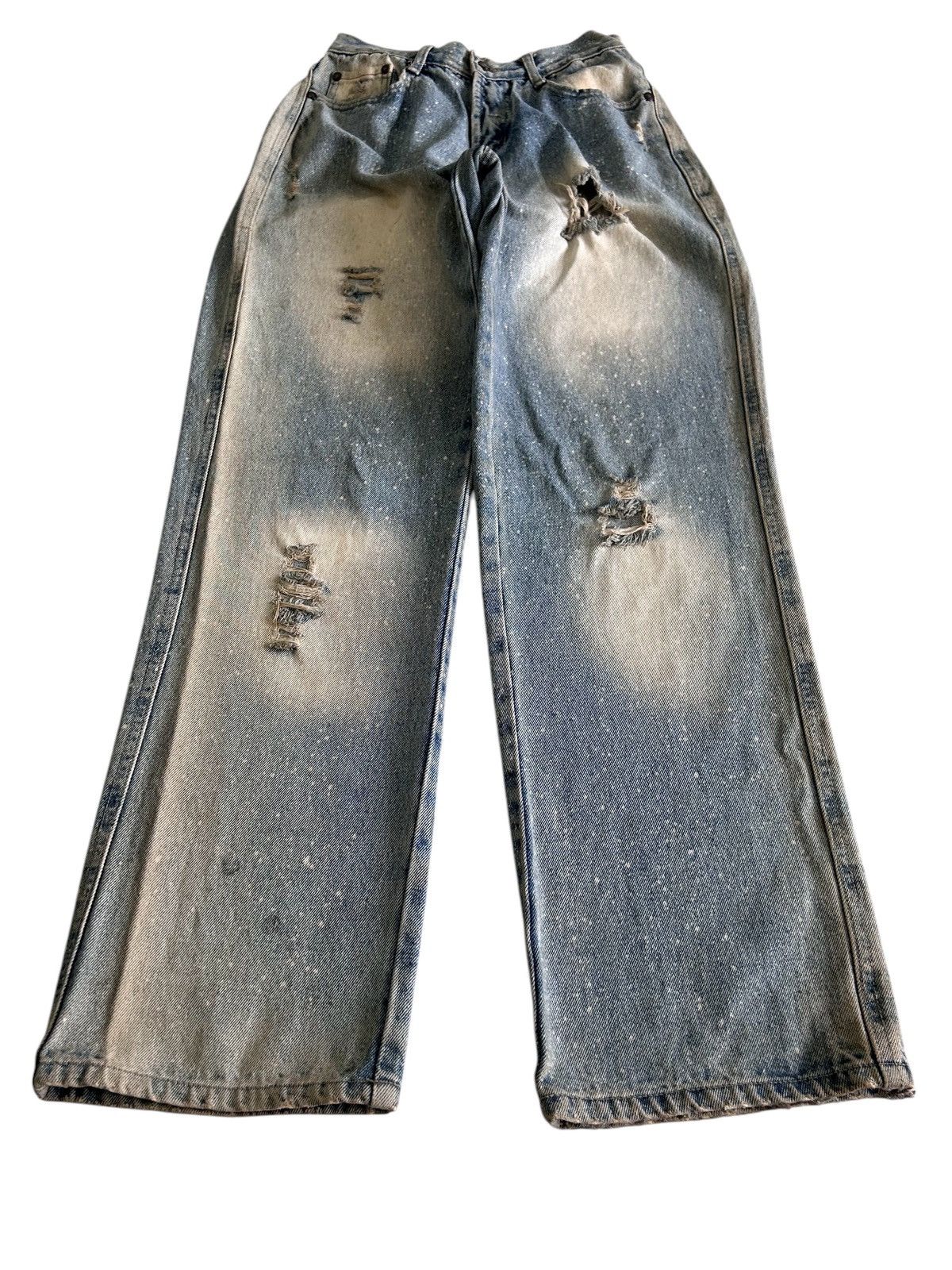 Japanese Brand × Vintage Vintage HAN DI LONG JEANS Japanese Distressed Painted Denim Size US 27 - 1 Thumbnail