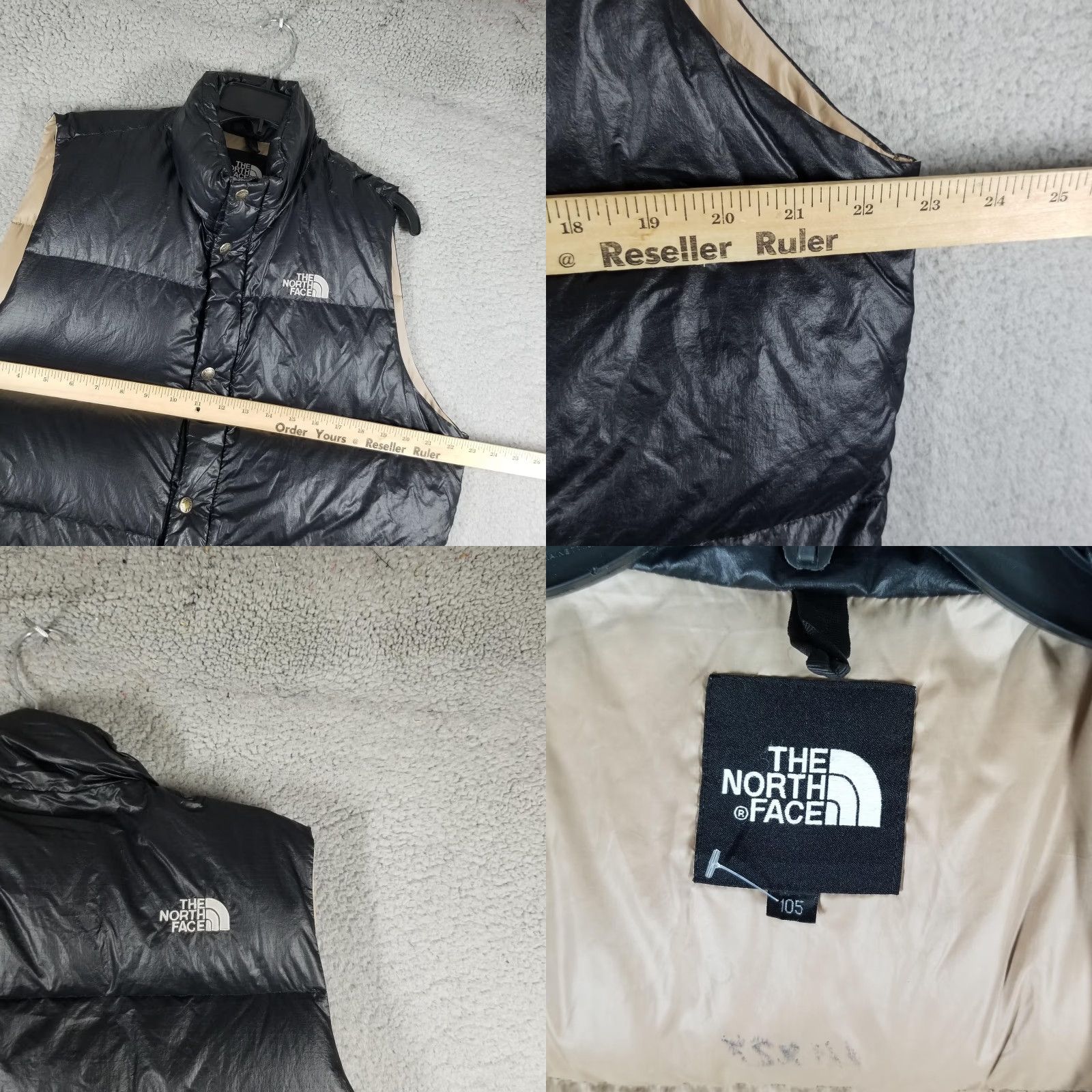 The North Face North Face 700 Vest Mens L Nuptse Gilet Down Puffer Sleeveless Black Tan Jacket Size US M / EU 48-50 / 2 - 8 Thumbnail