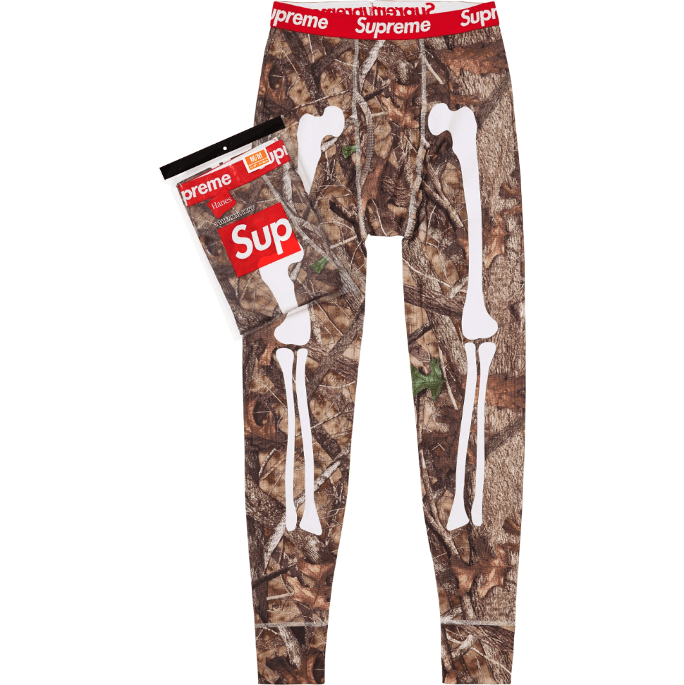 トップス Supreme hanes bones thermal crew camo L Supreme/Hanes Thermal Crew Camo – blueandcream