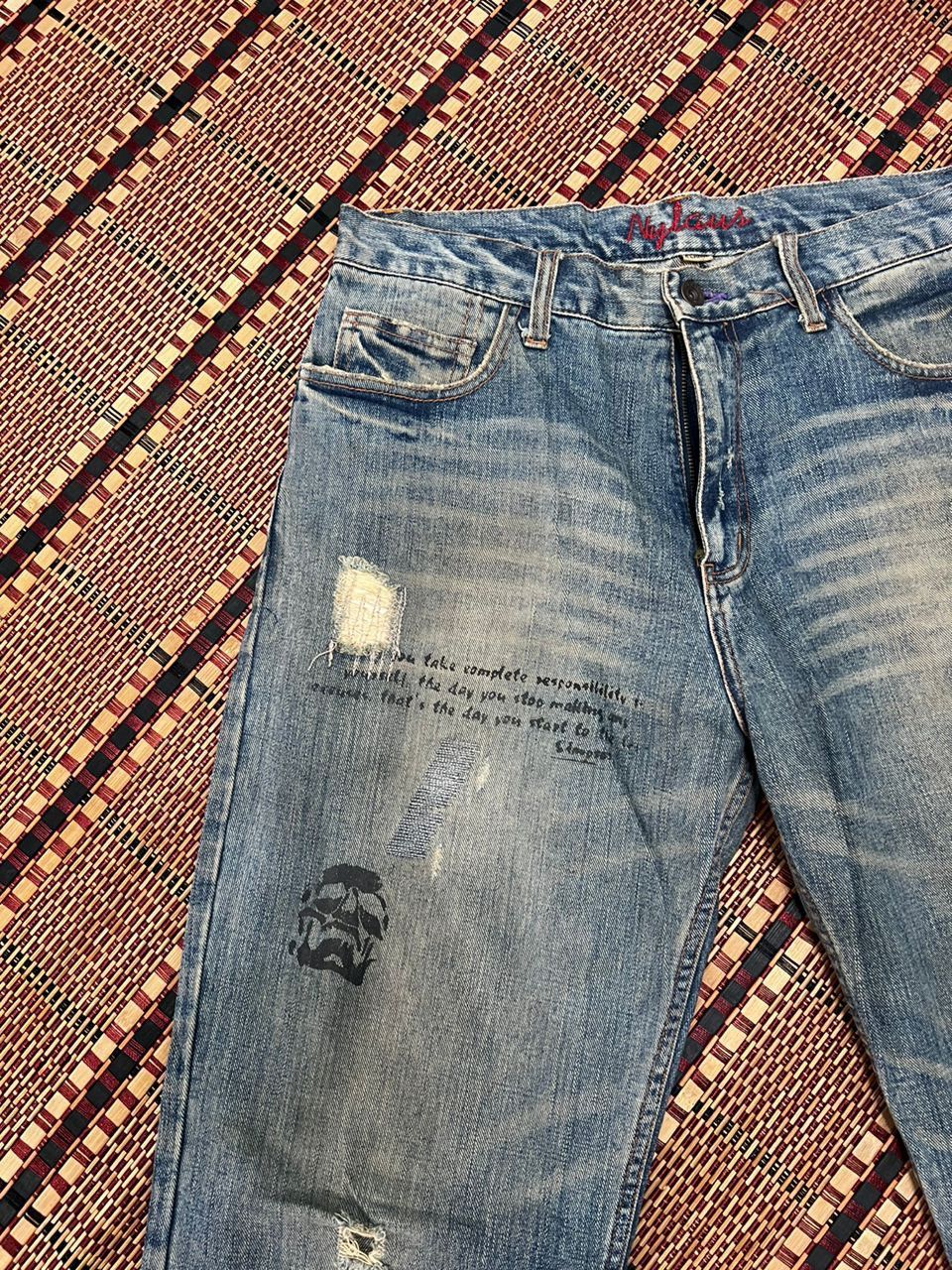 Japanese Brand Japanese Brand Nylaus Art Denim Jeans Size US 34 / EU 50 - 2 Thumbnail
