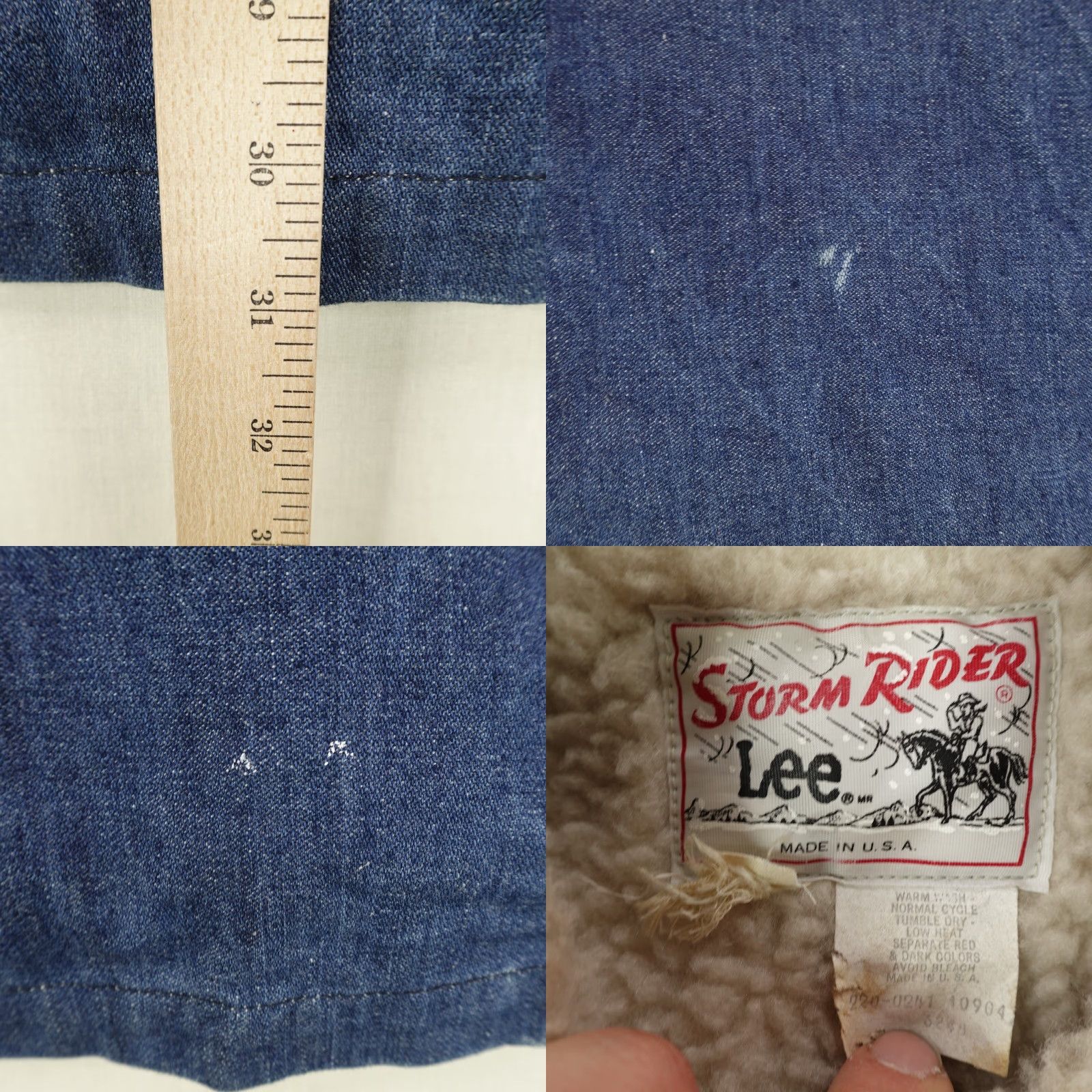 Lee Lee Vintage Storm Rider Jacket XL Blue Denim Chore Coat Mens 70s Jacket Coat Size US 36 / EU 52 - 8 Thumbnail