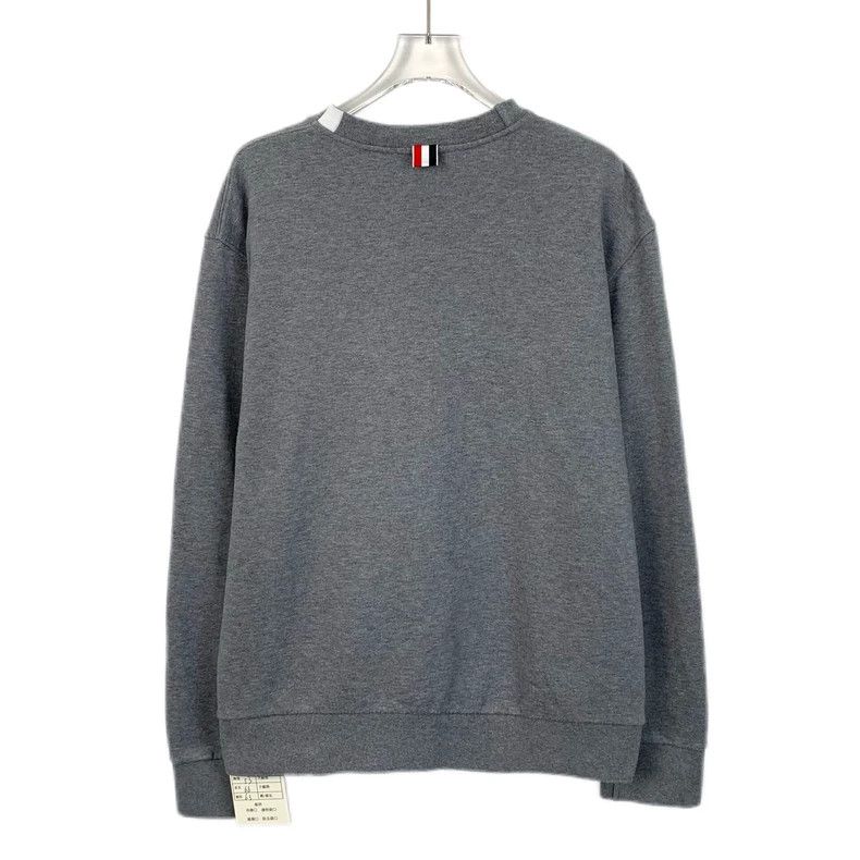 Thom Browne Thom Browne Gray neck striped cotton round-neck long-sleeve Size US M / EU 48-50 / 2 - 2 Thumbnail