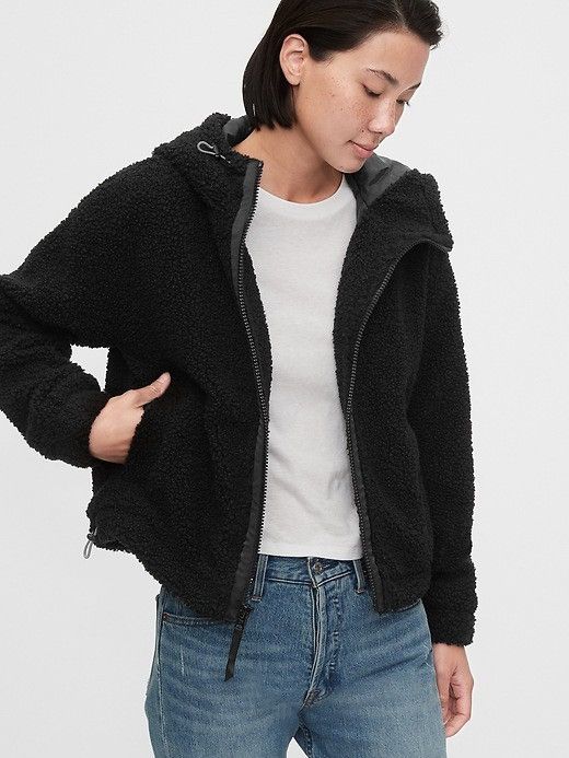 Gap GAP GapFit True Black Hooded Sherpa Jacket Size US S / EU 44-46 / 1 - 3 Thumbnail