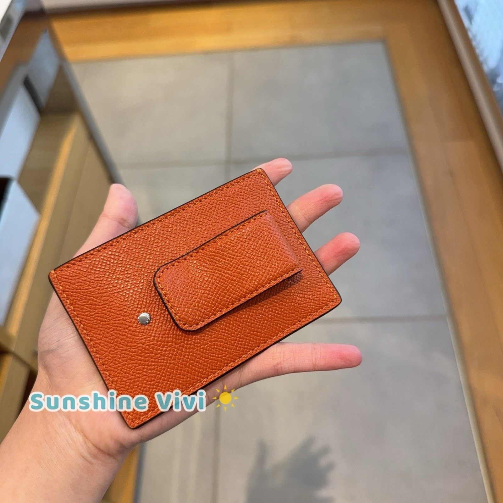Coach NWT Coach Card Case Money Clip leather cdc79 Spice Orange Size ONE SIZE - 4 Thumbnail