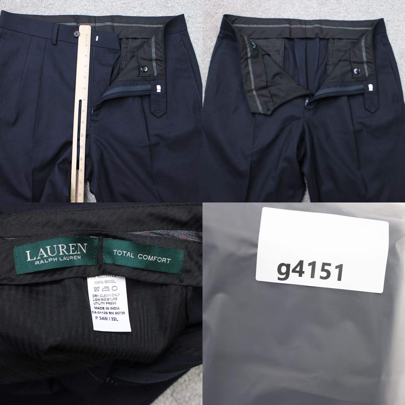 Ralph Lauren LAUREN Ralph Lauren Pants Mens 34 x 32 Gray 100% Wool Flat Front Total Comfort Dress Pants Regular Fit Women's? (correcting) Size US 34 / EU 50 - 8 Thumbnail