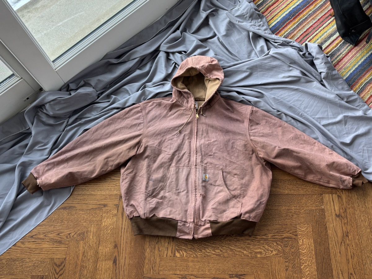 Carhartt × Vintage Vintage Carhartt Hooded Detroit Jacket Rust Clay Thermal 90s Size US XL / EU 56 / 4 - 13 Thumbnail