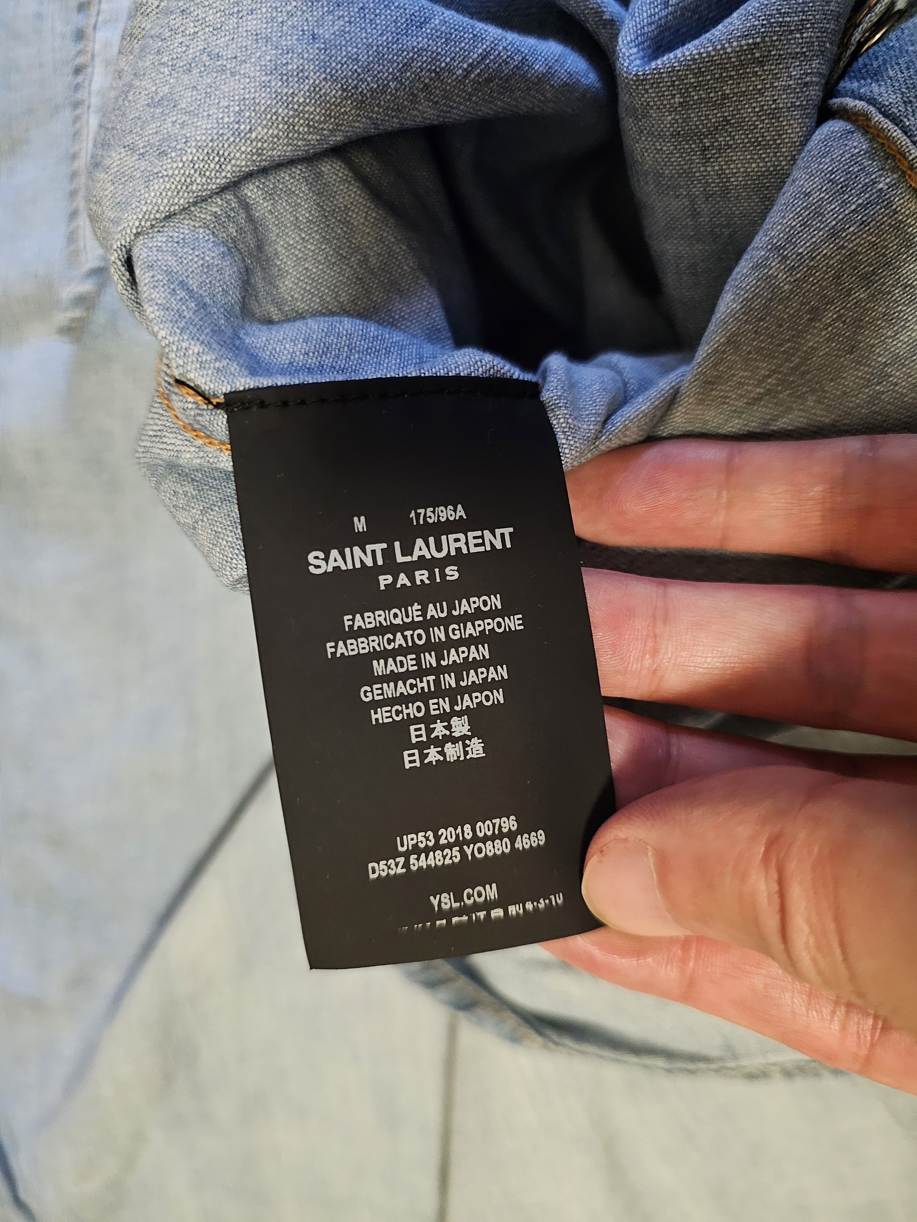 Saint Laurent Paris Saint Laurent men's denim short sleeve shirt size M Size US M / EU 48-50 / 2 - 5 Thumbnail