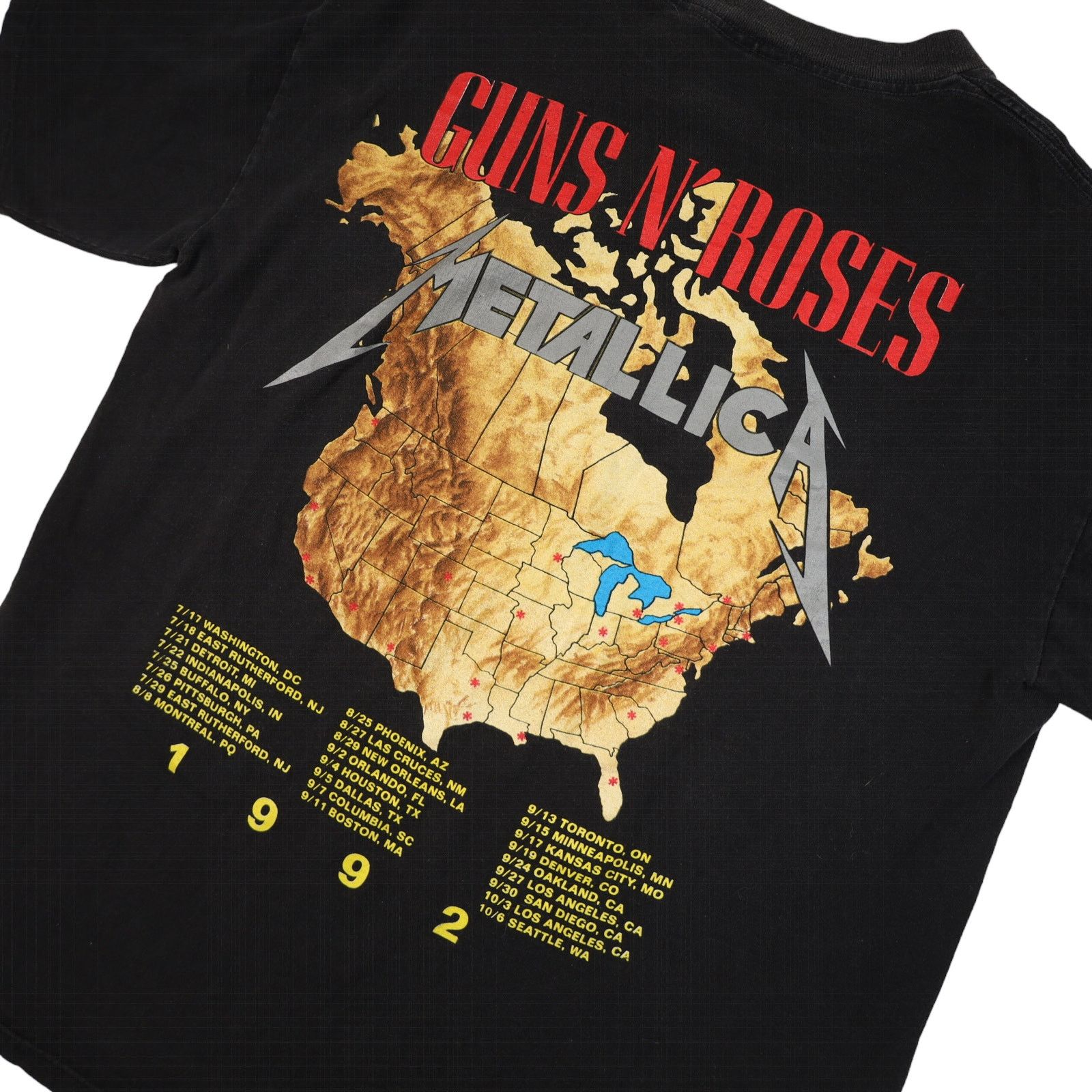 Band Tees × Brockum × Vintage Vintage 1992 Metallica & Guns N' Roses Graphic Tour T Shirt Size US L / EU 52-54 / 3 - 9 Thumbnail