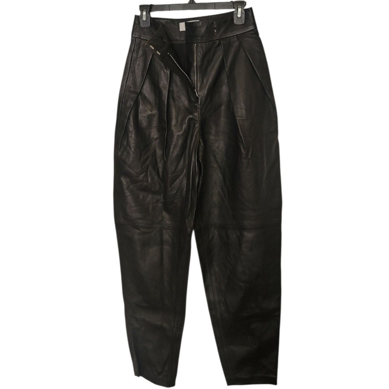 & Other Stories L’Academie Black Kathryn Leather Women Pants Size S Size 27" / US 4 / IT 40 - 3 Thumbnail