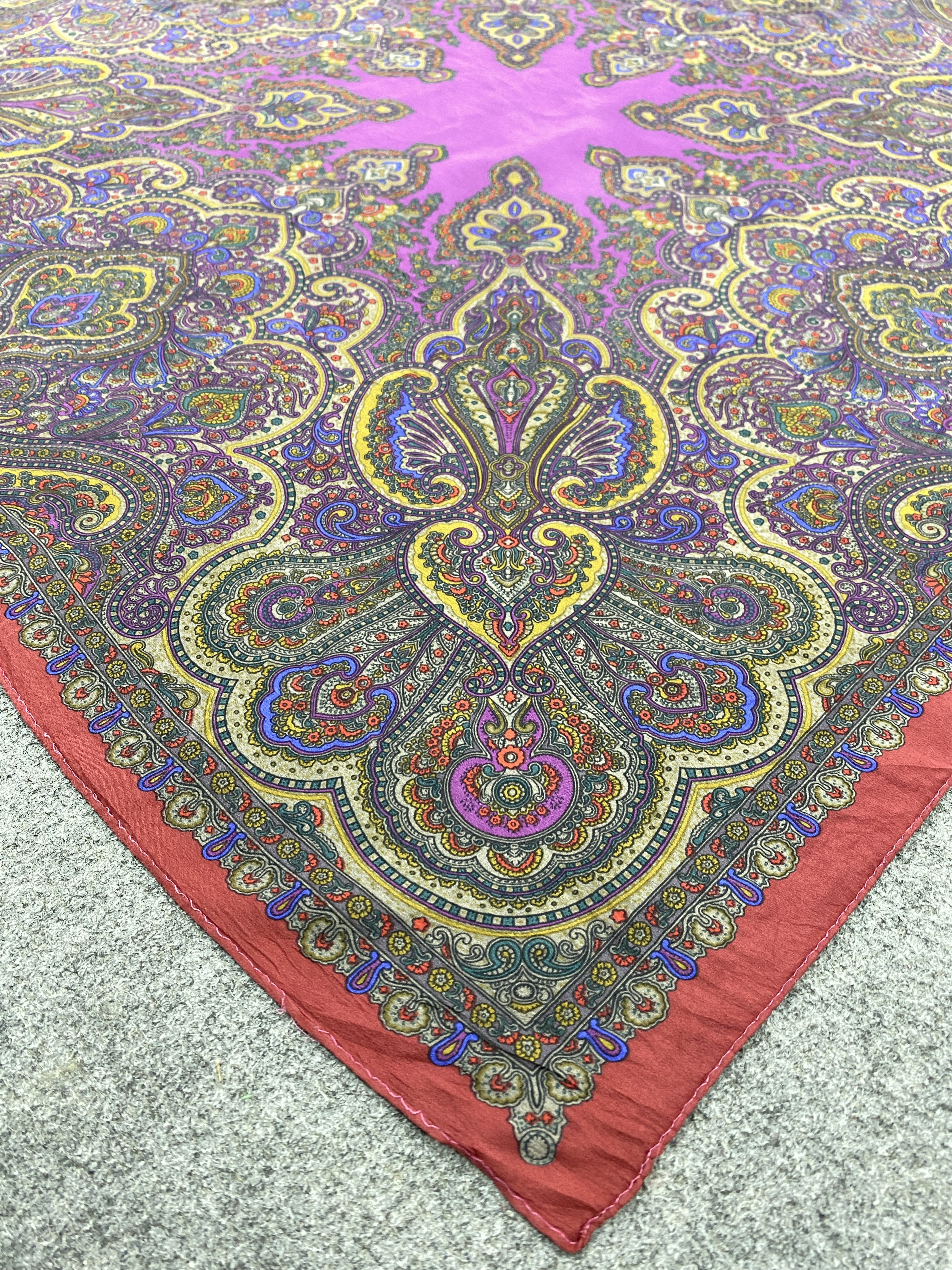 Vintage Vintage 80s Silk Scarf SN0095 Size ONE SIZE - 4 Thumbnail